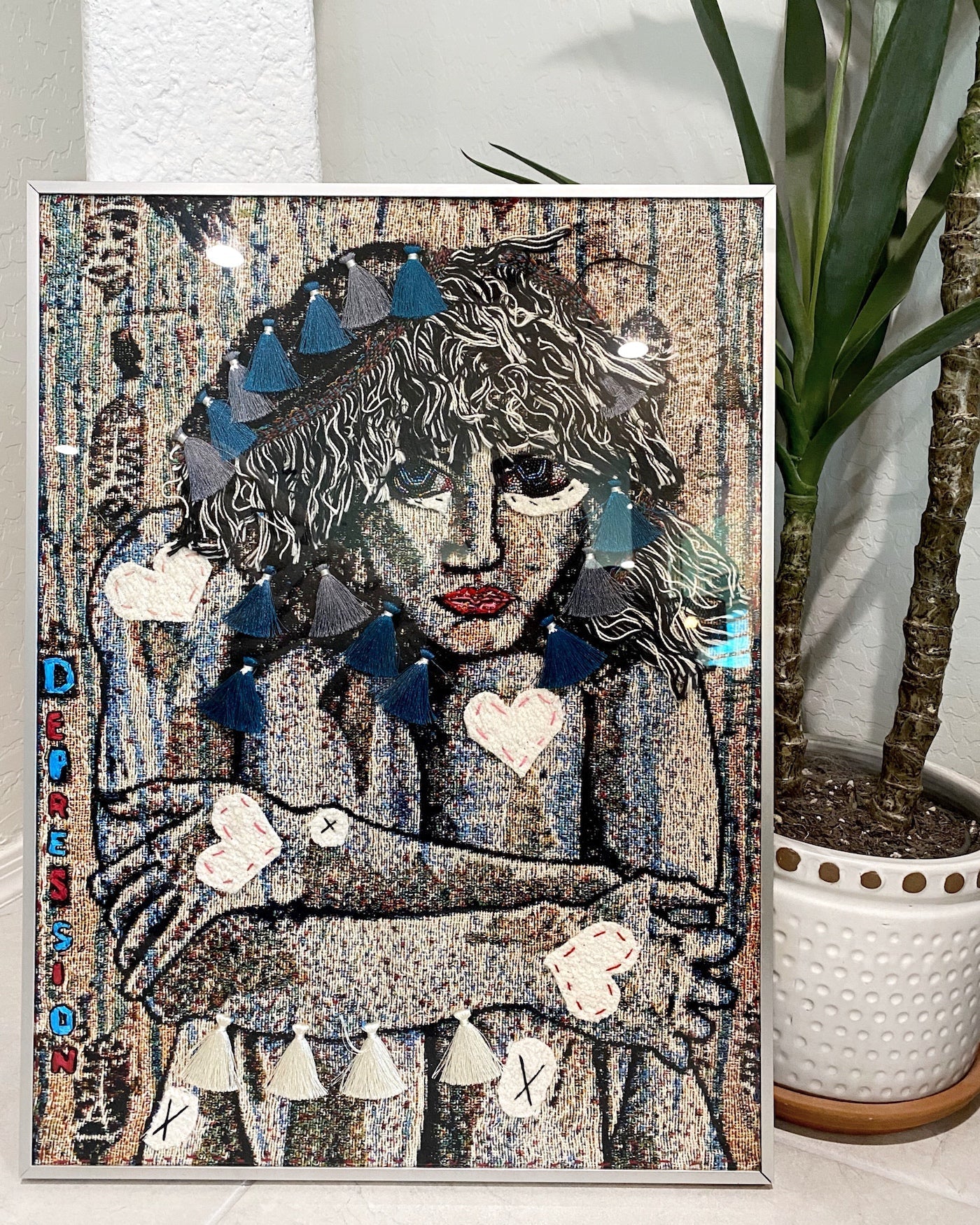 Depression ( Fine Art Tapestry With Beaded Accents ) - Heather Freitas - fine art home deccor