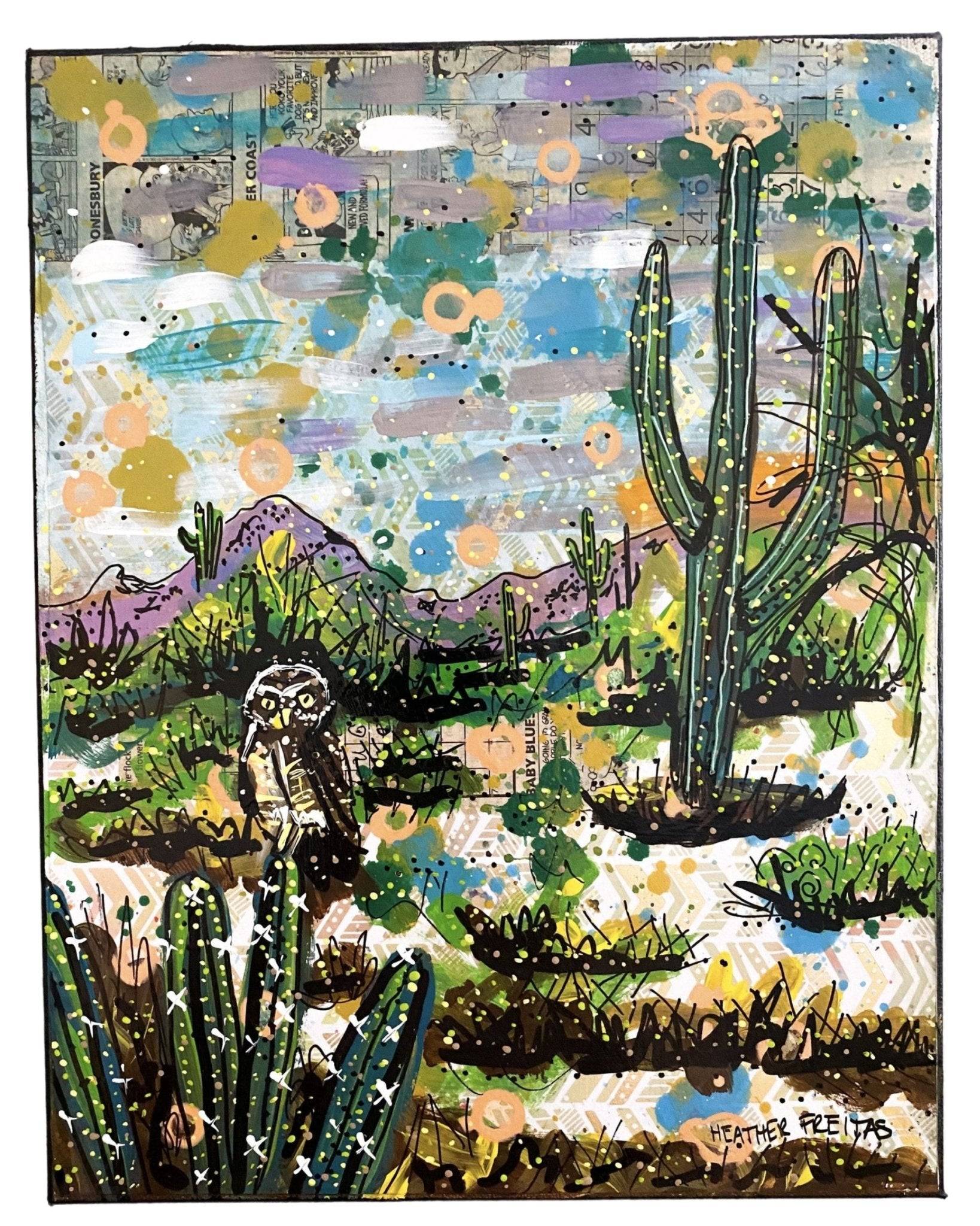 Desert Owl - Heather Freitas - fine art home deccor