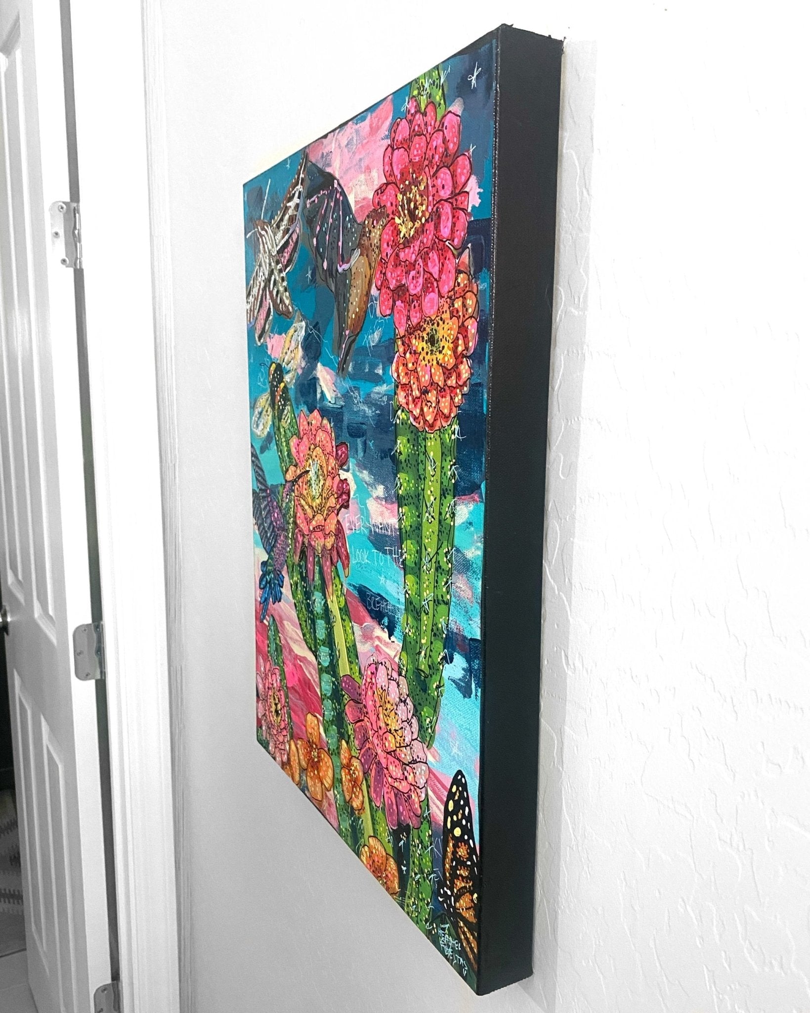 Desert Twilight Pollinators ( Original Painting ) - Heather Freitas - fine art home deccor