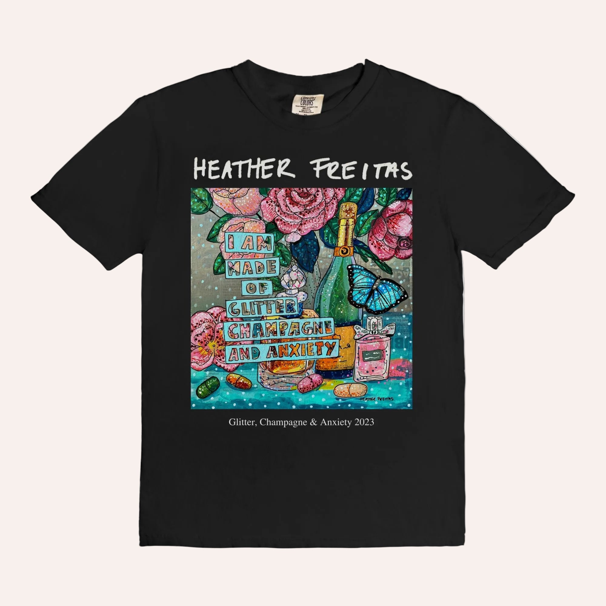 Glitter, Champagne & Anxiety Tee