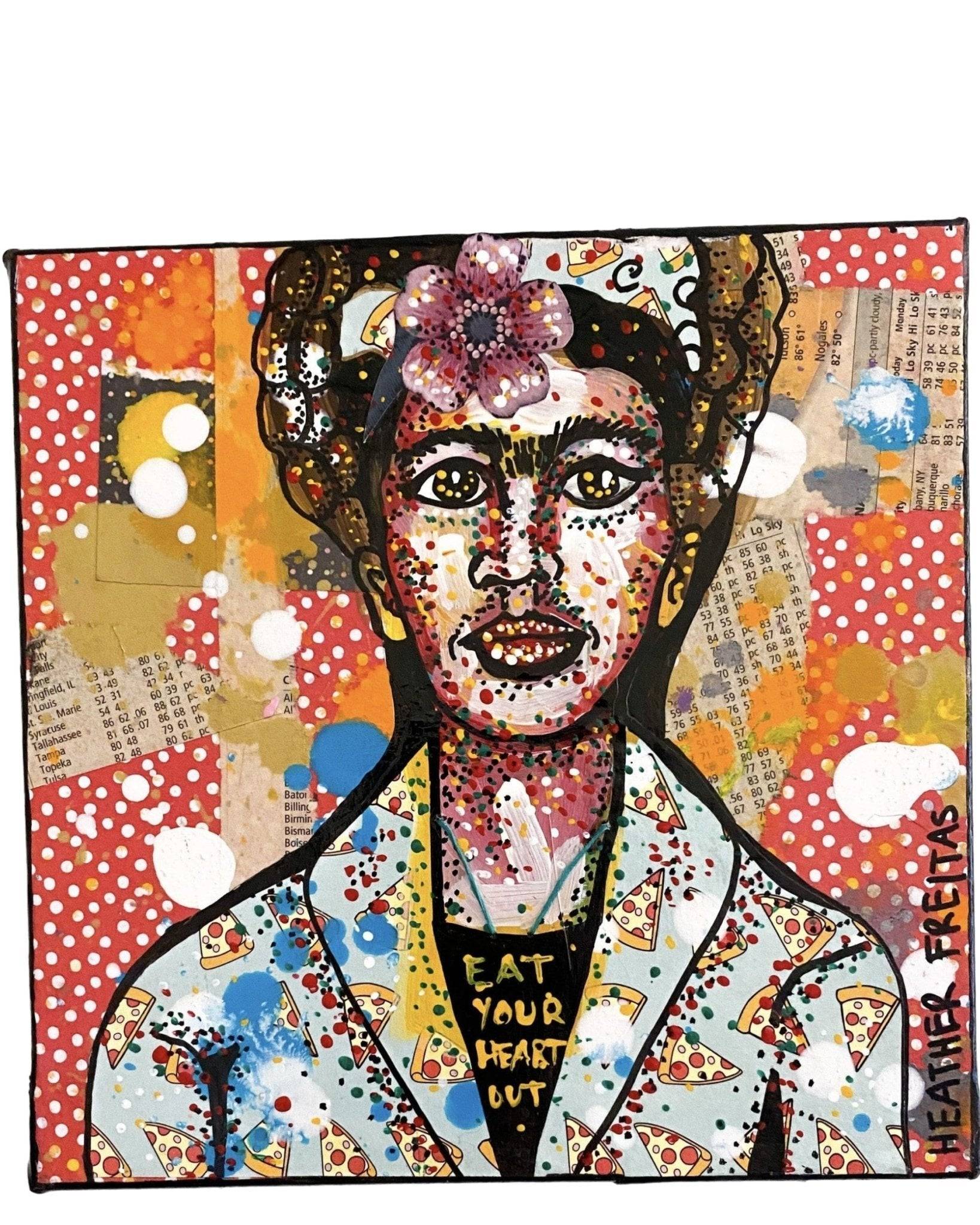 Eat Your Heart Out - Frida ( original painting ) - Heather Freitas - fine art home deccor