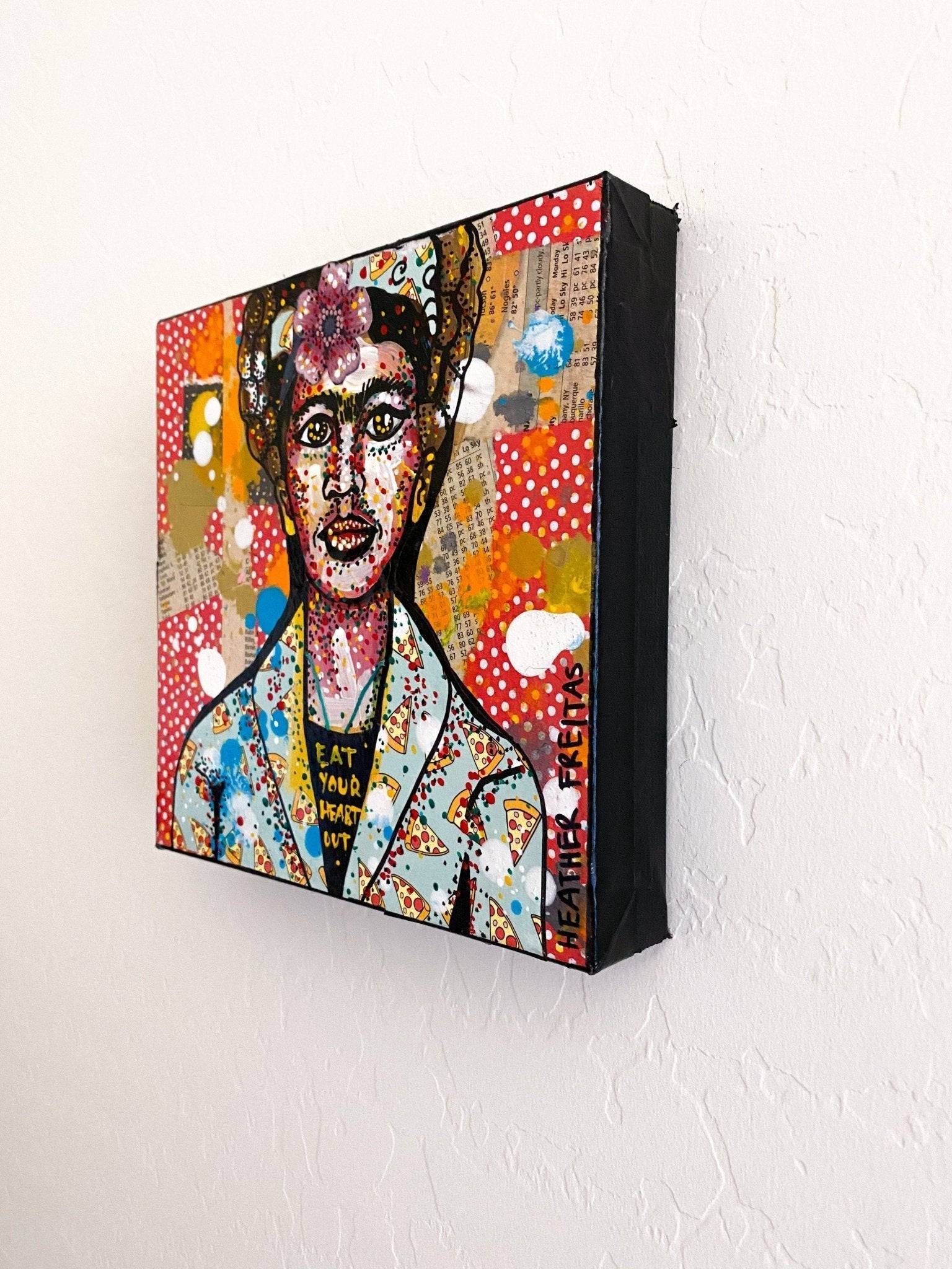 Eat Your Heart Out - Frida ( original painting ) - Heather Freitas - fine art home deccor