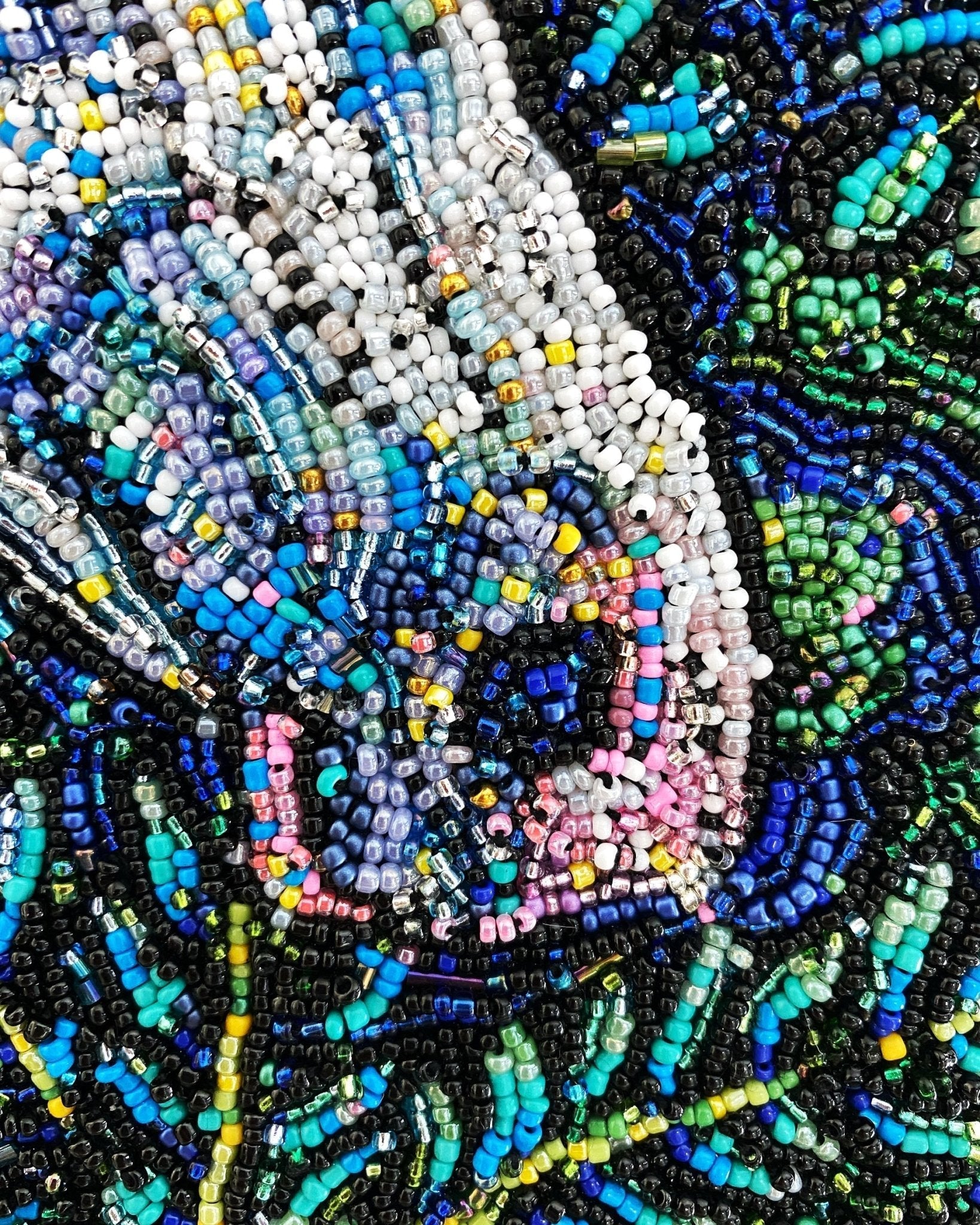 Emerald Unicorn - Fully Beaded Artwork - Heather Freitas - fine art home deccor