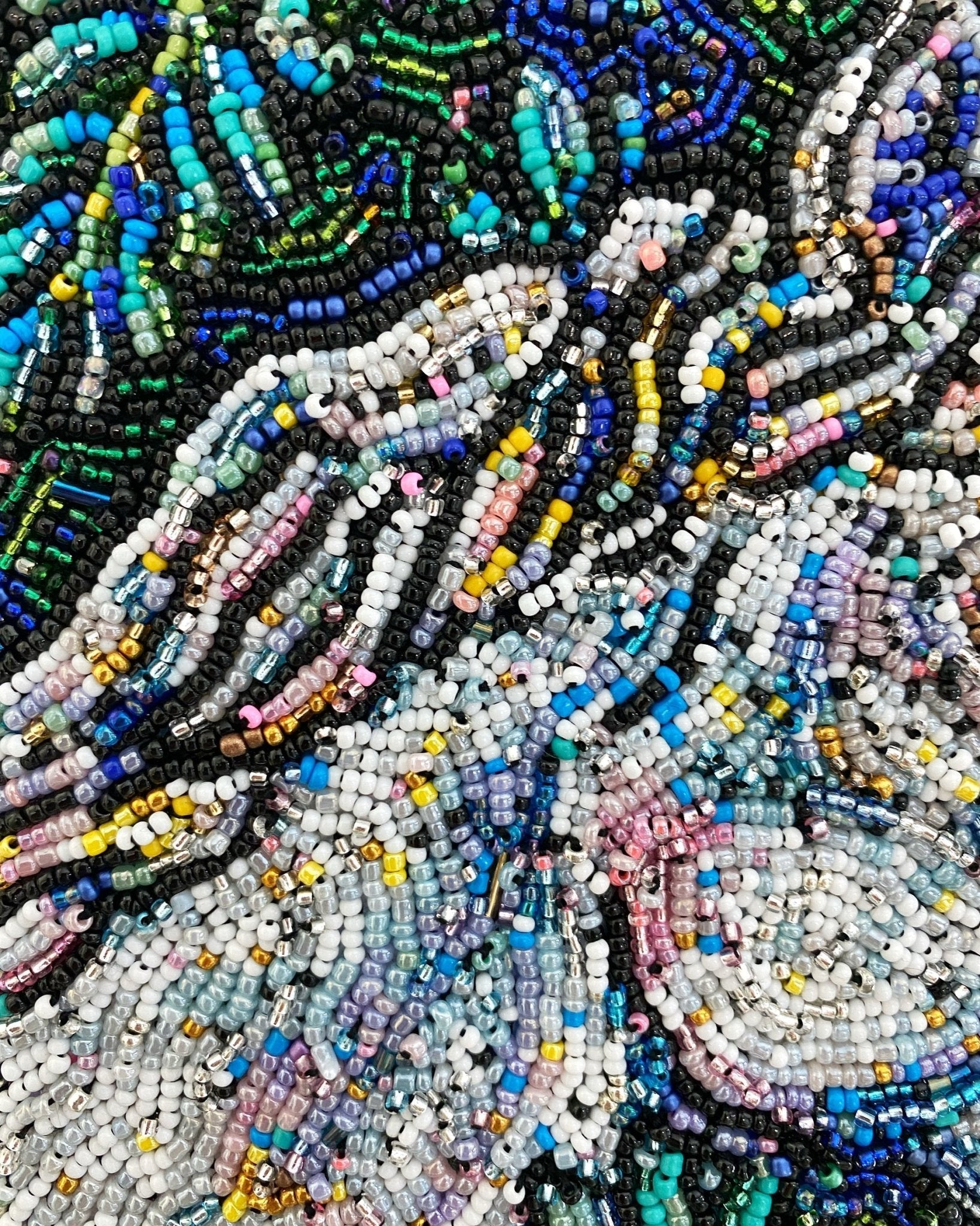 Emerald Unicorn - Fully Beaded Artwork - Heather Freitas - fine art home deccor