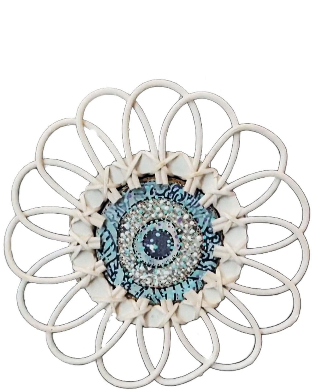 Evil Eye in Rattan Frame - Heather Freitas