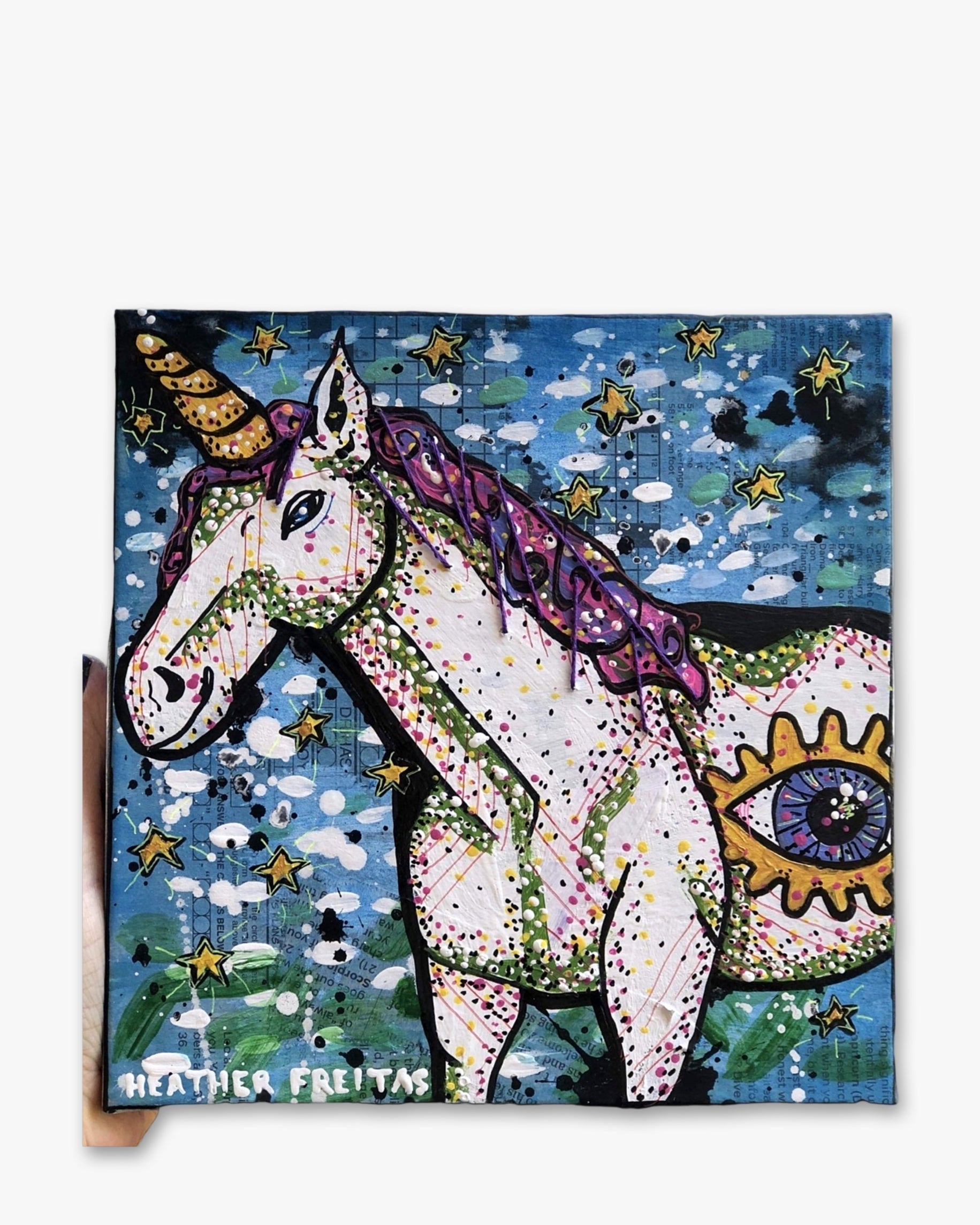 Evil Eye Unicorn - Heather Freitas - fine art home deccor