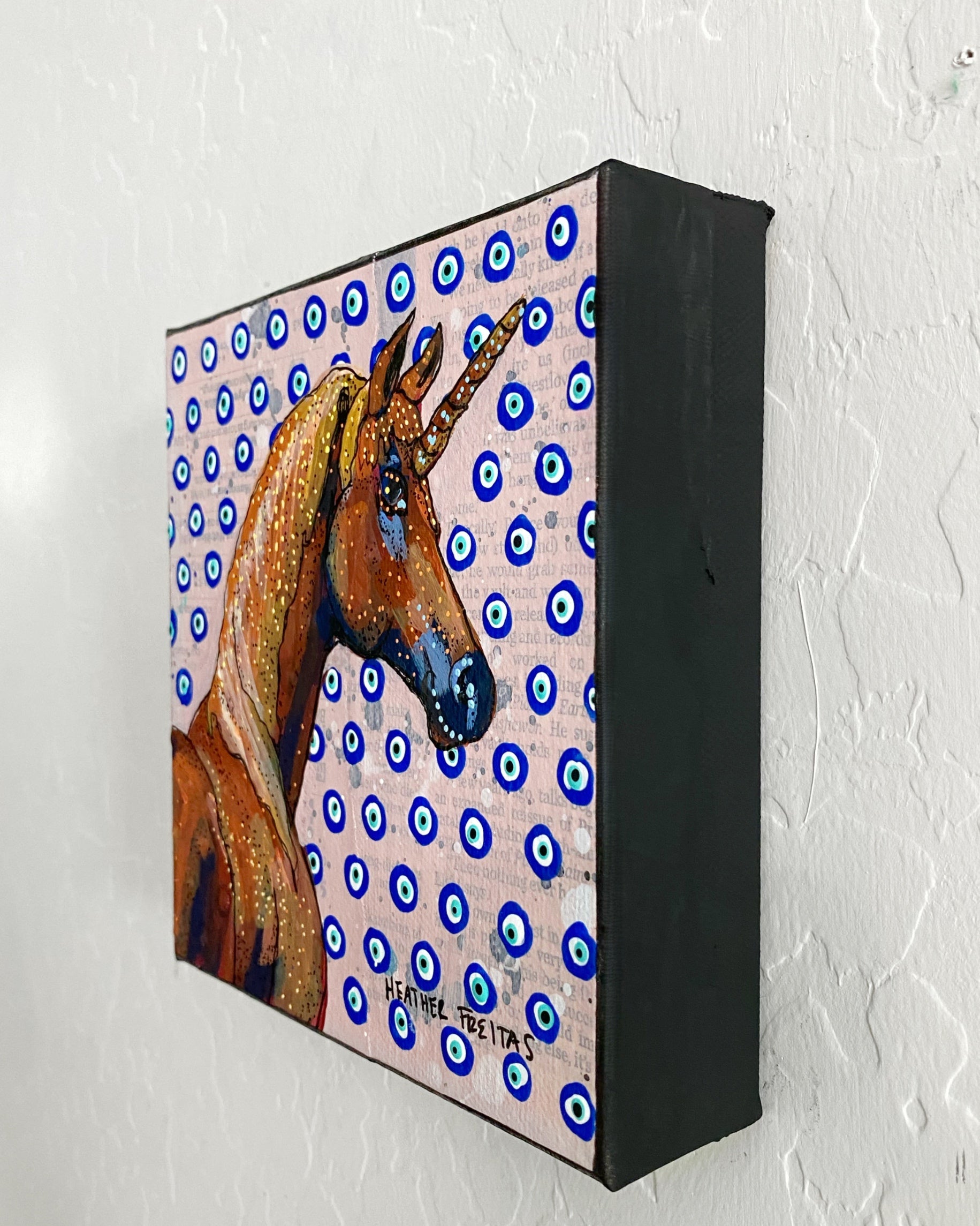 Evil Eye Unicorn ( Original Painting ) - Heather Freitas - fine art home deccor