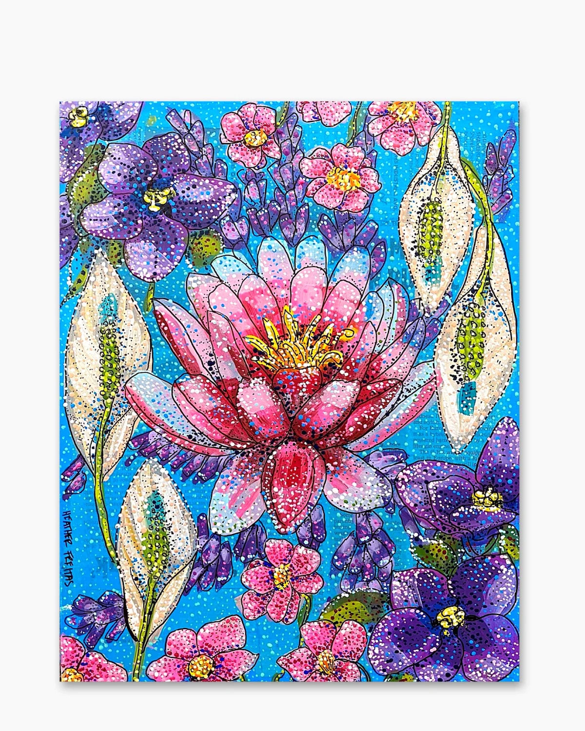 Flowers That Represent Peace ( Original Painting ) - Heather Freitas - fine art home deccor