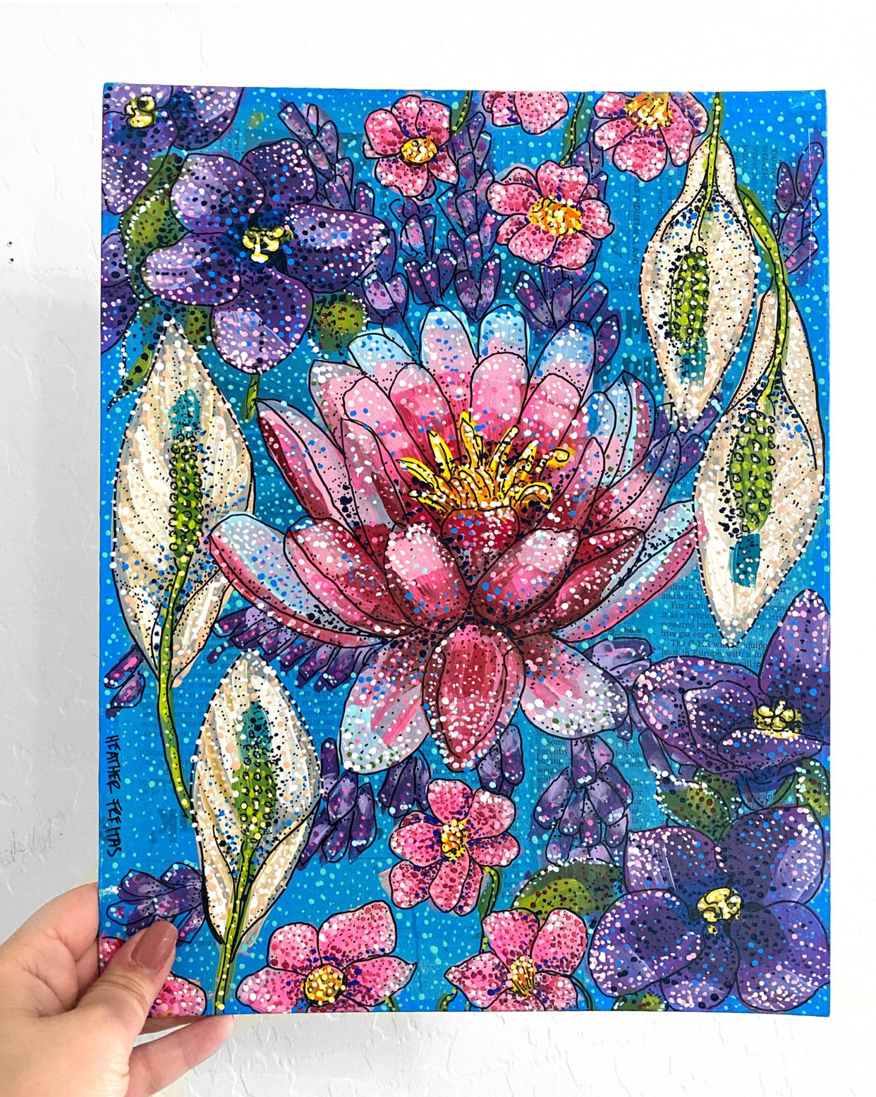 Flowers That Represent Peace ( Original Painting ) - Heather Freitas - fine art home deccor