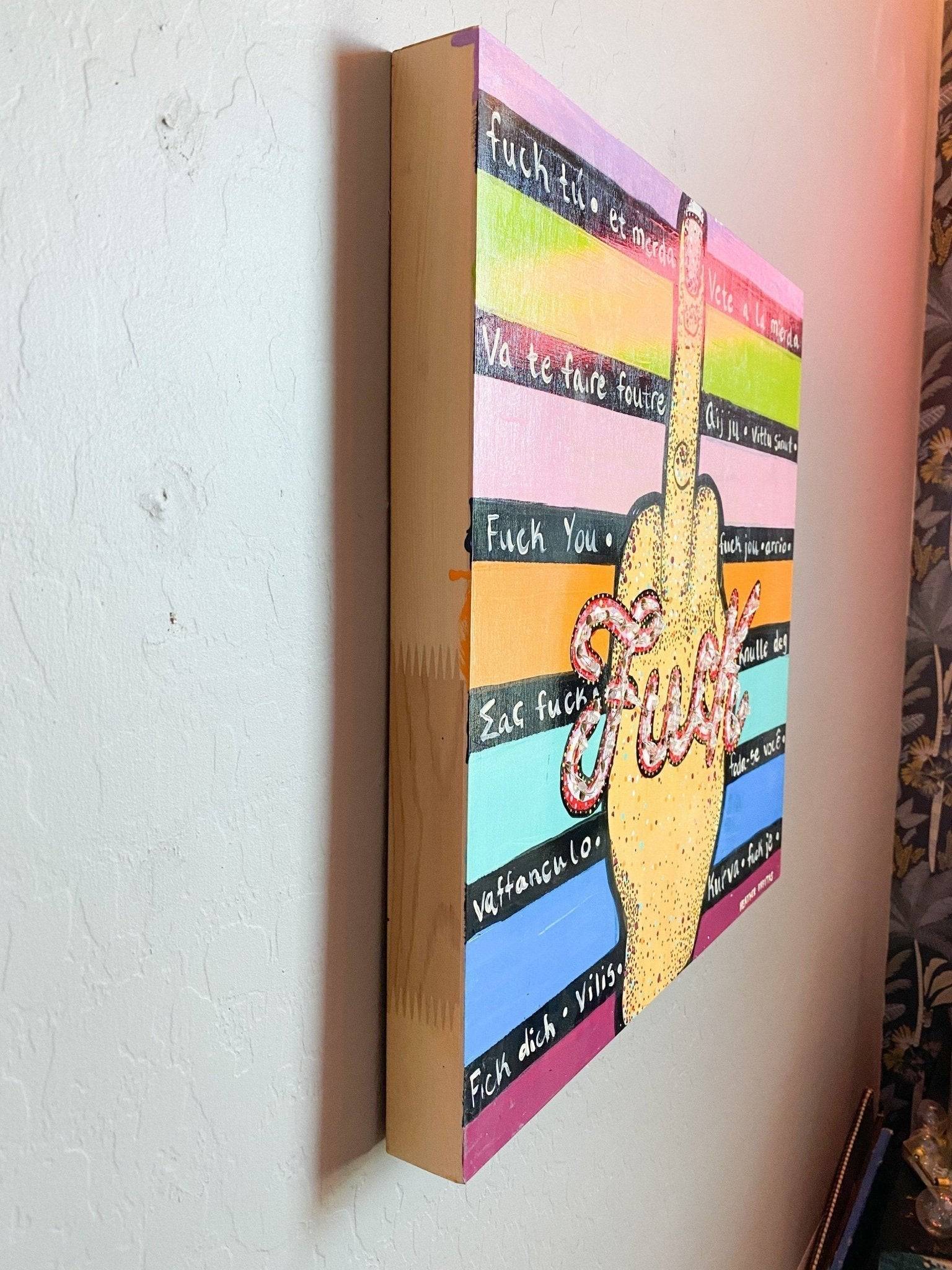 FU*K - ( I Light Up ) - Heather Freitas - fine art home deccor