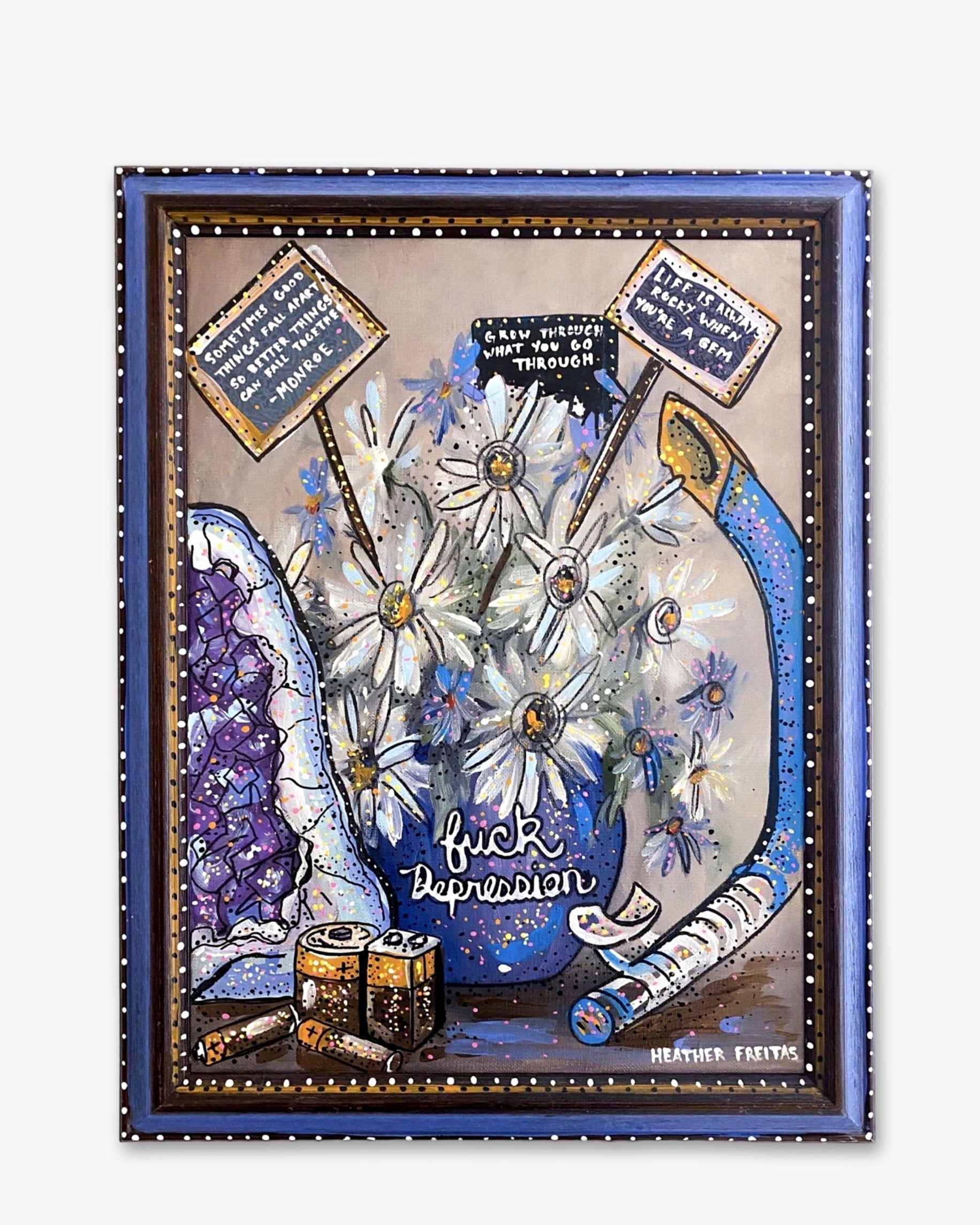 Fuck Depression - Heather Freitas - fine art home deccor