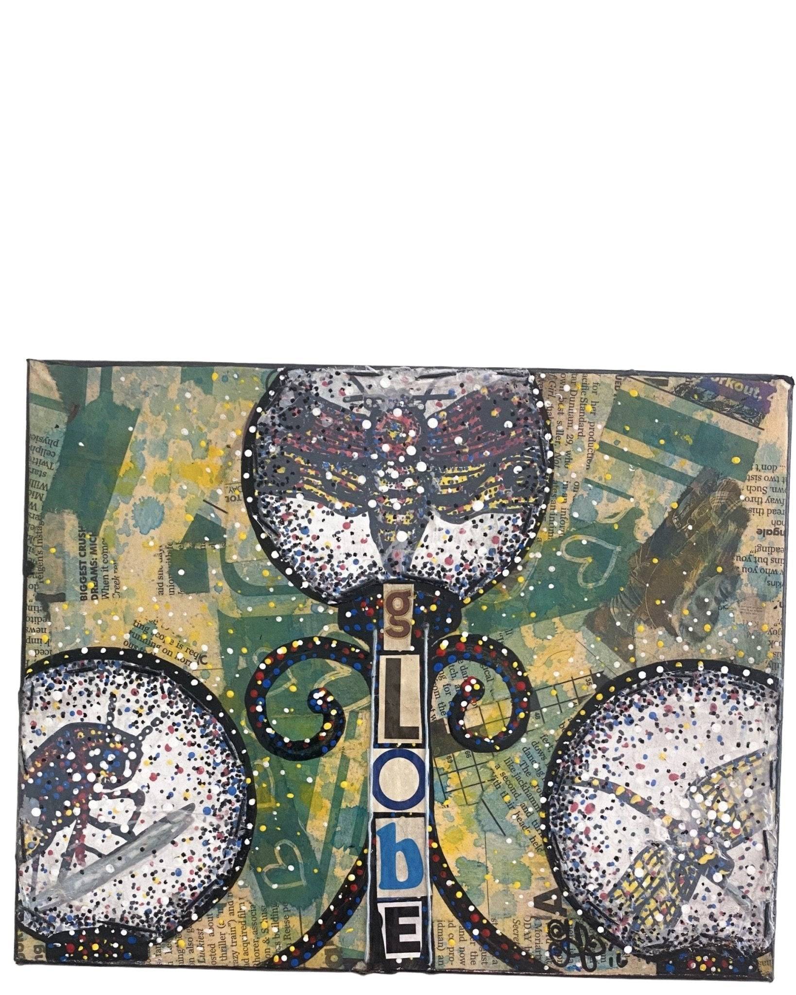 Globe - Original painting - Heather Freitas - fine art home deccor