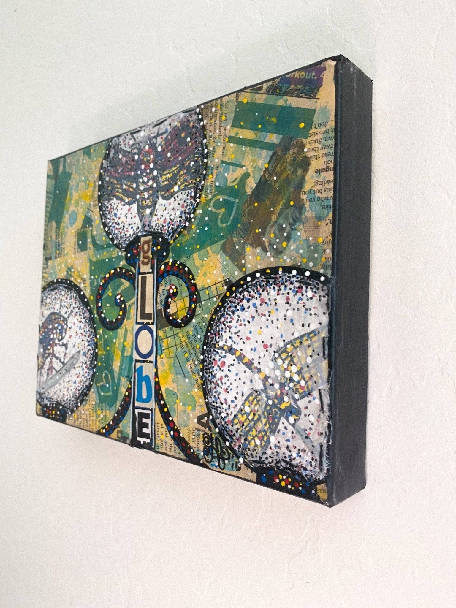 Globe - Original painting - Heather Freitas - fine art home deccor