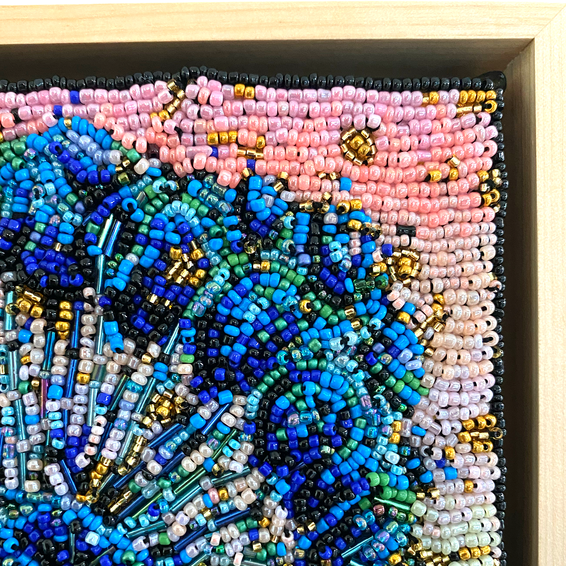 Golden Hour Peacock ( Fully Beaded Artwork ) - Heather Freitas - fine art home deccor