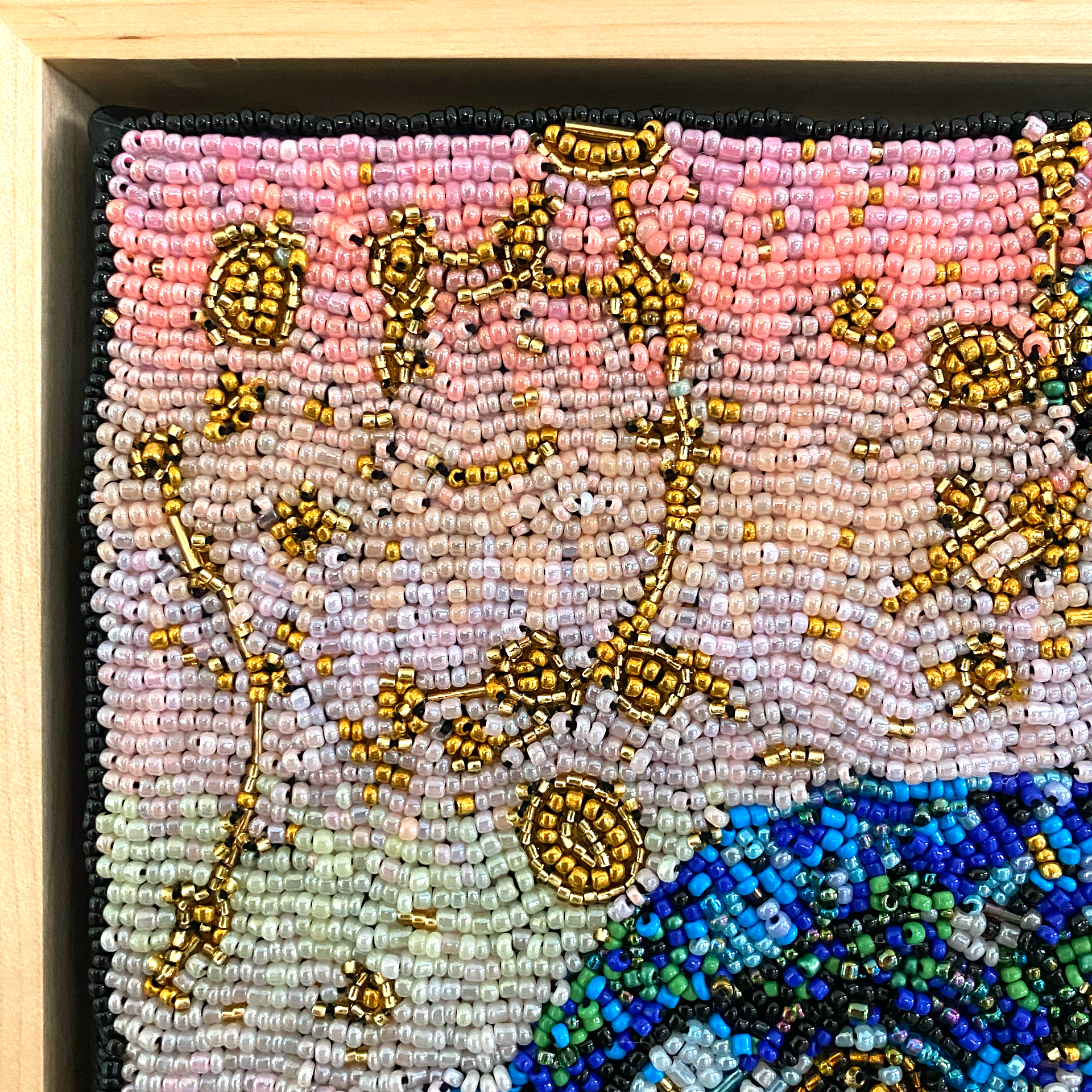 Golden Hour Peacock ( Fully Beaded Artwork ) - Heather Freitas - fine art home deccor