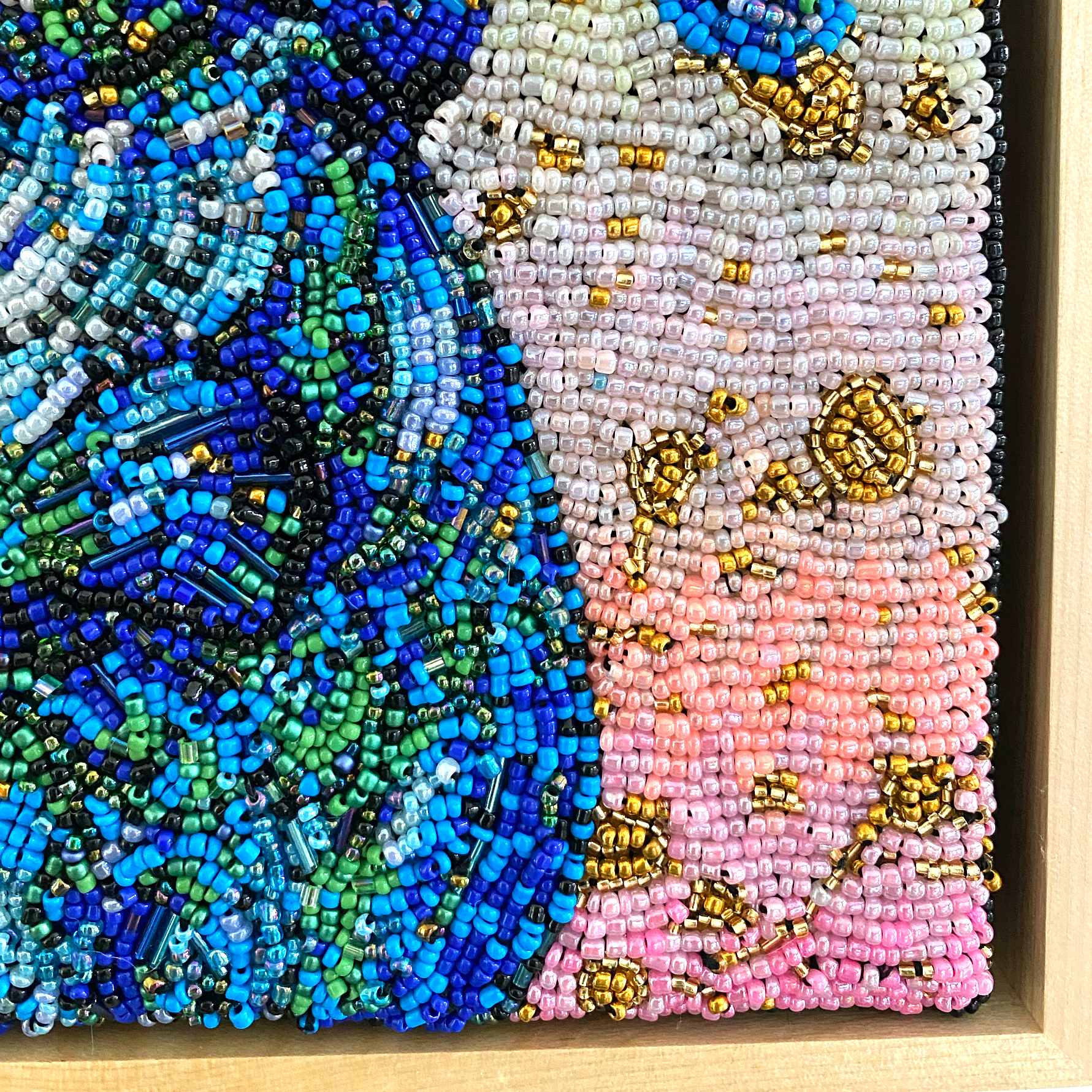 Golden Hour Peacock ( Fully Beaded Artwork ) - Heather Freitas - fine art home deccor