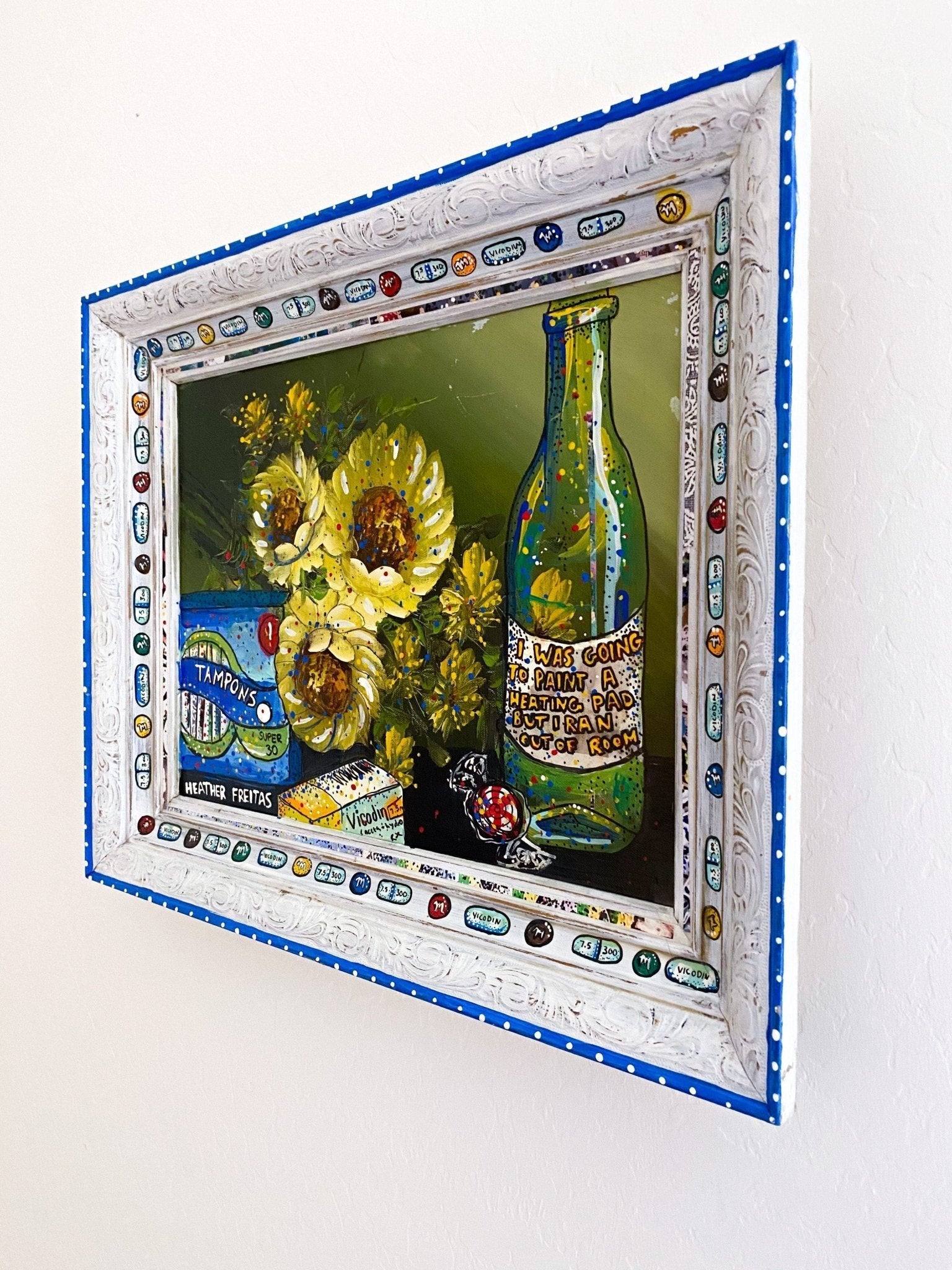 I Was Going To Paint A Heating Pad But I Ran Out Of Room ( Original Painting ) - Heather Freitas - fine art home deccor