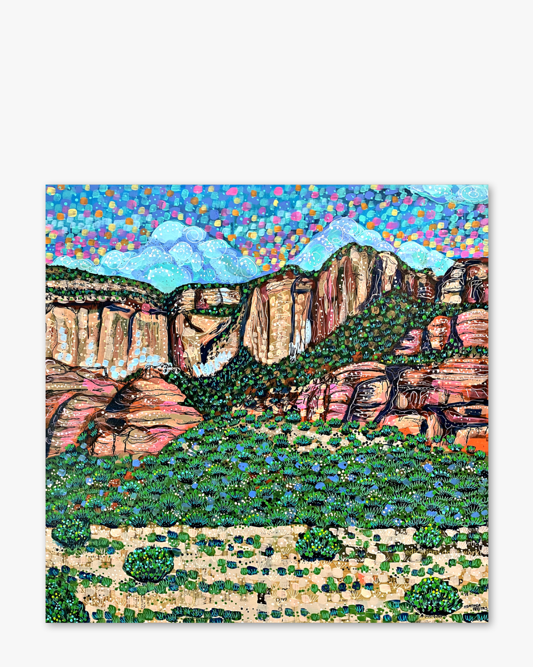 Evergreen Sandstone ( Original Painting ) - Heather Freitas - fine art home deccor