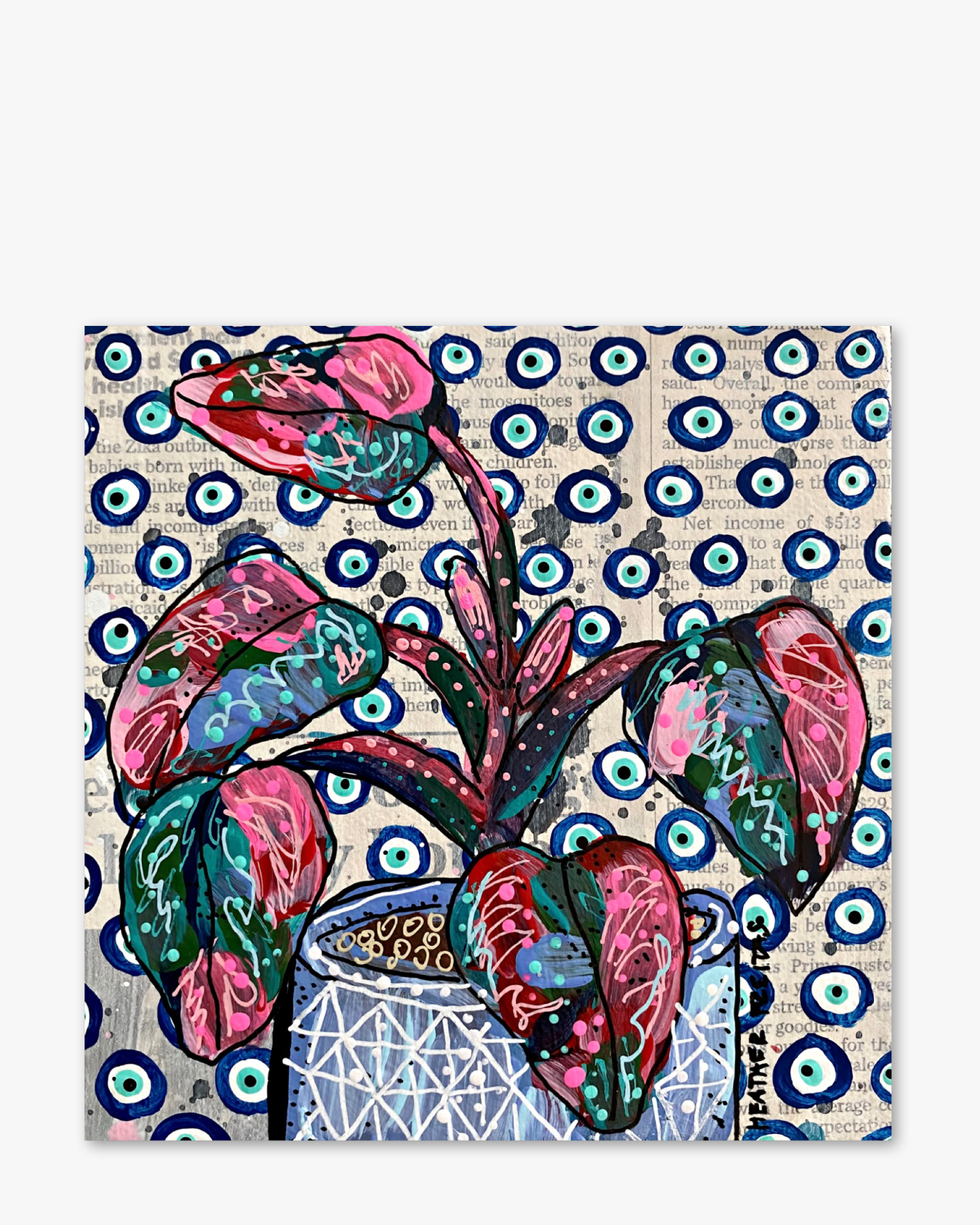 Pink Princess Philodendron ( Original Painting ) - Heather Freitas