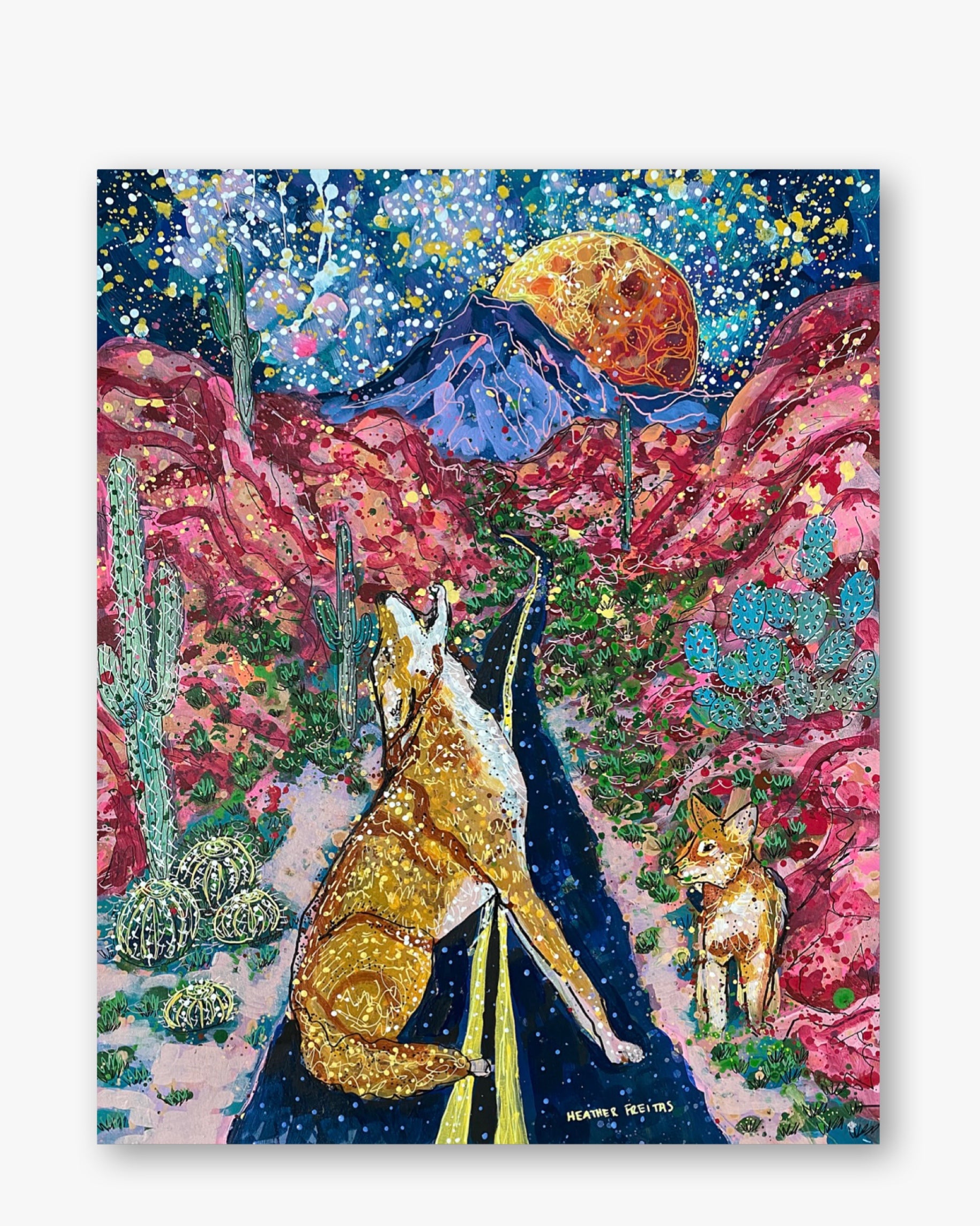 Desert Moon ( Original Painting ) - Heather Freitas - fine art home deccor