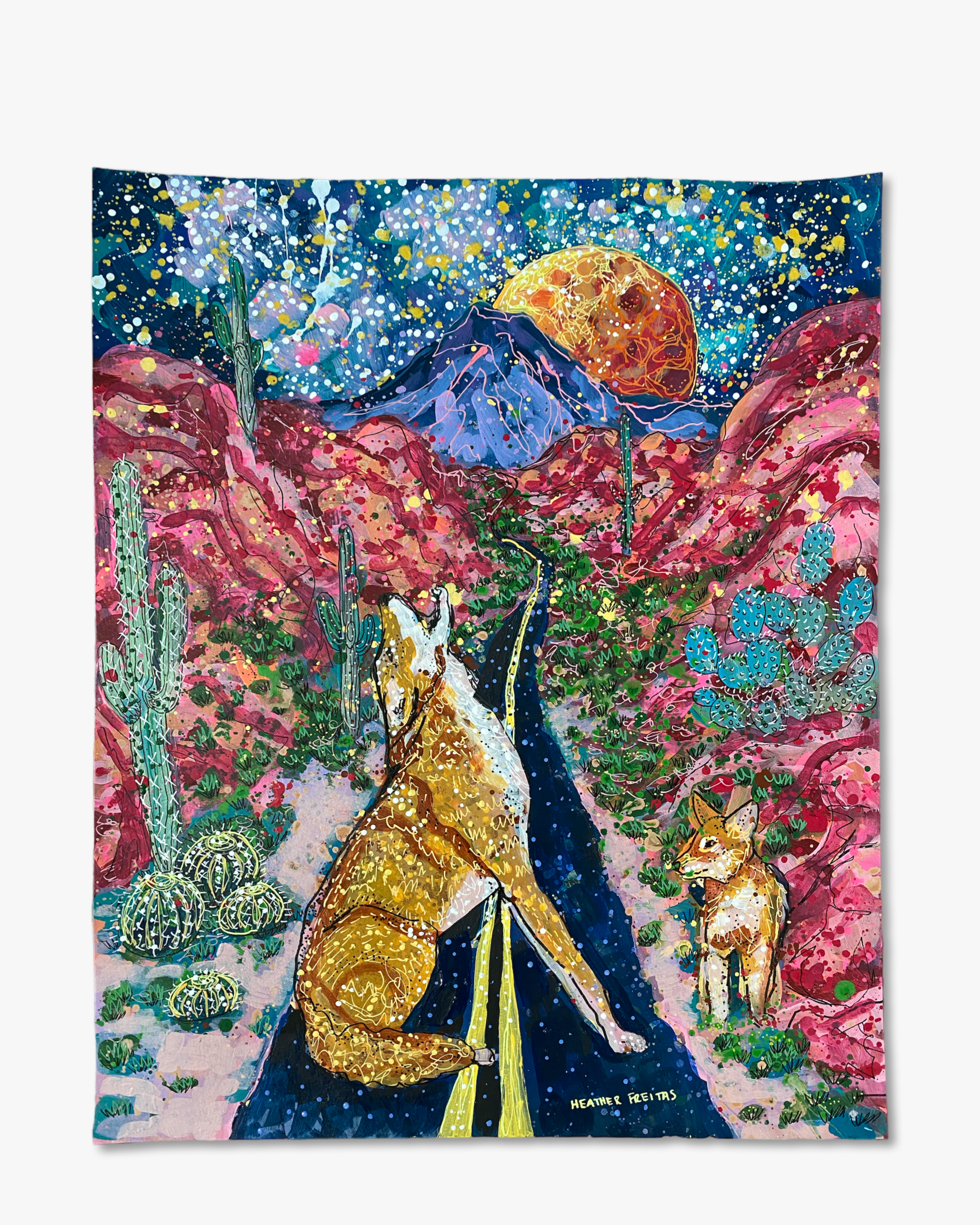 Desert Moon ( Original Painting ) - Heather Freitas - fine art home deccor