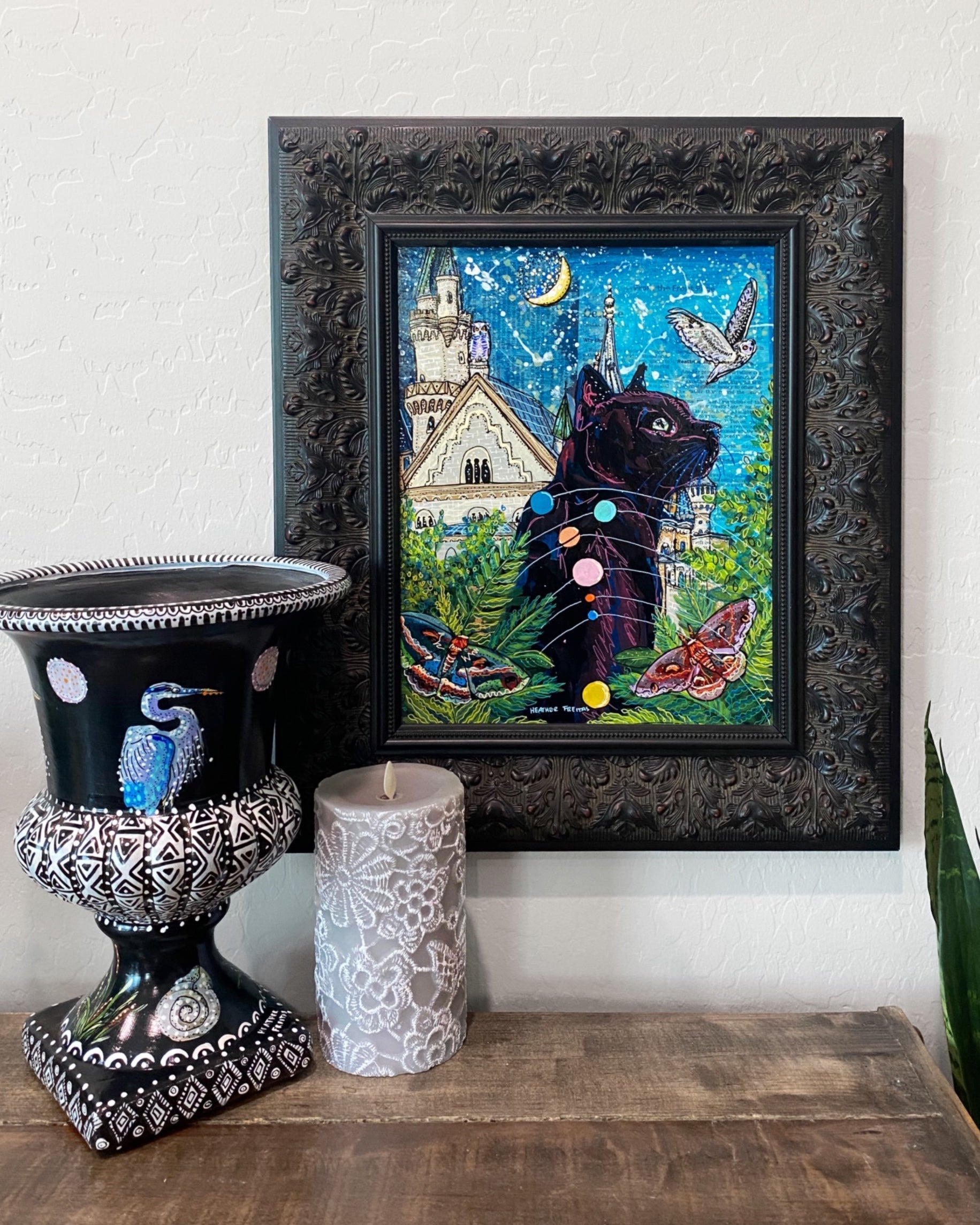 Jupiter, Castle Cat ( Original Painting ) - Heather Freitas - fine art home deccor