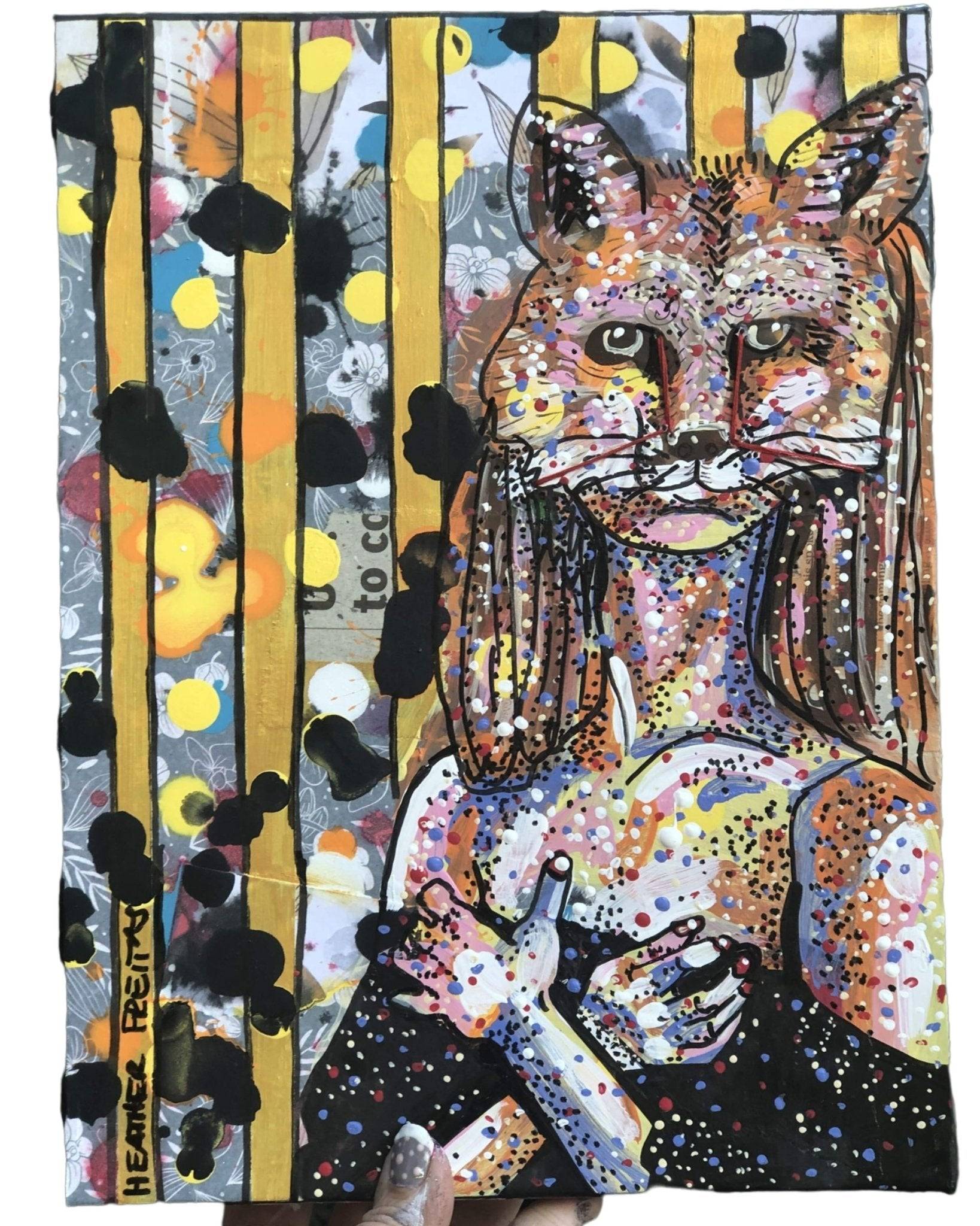 Masked Fox - Original Painting - Heather Freitas - fine art home deccor