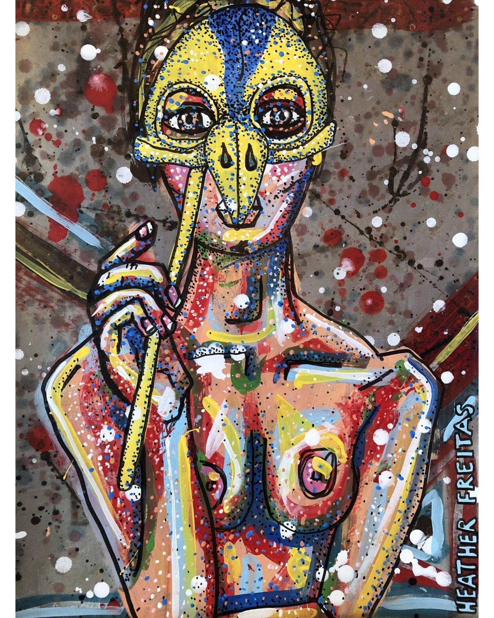 Masked Goldfinch * does not come framed - Heather Freitas - fine art home deccor