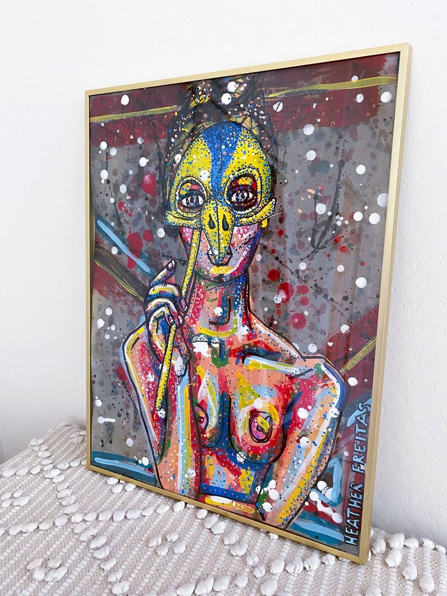 Masked Goldfinch * does not come framed - Heather Freitas - fine art home deccor