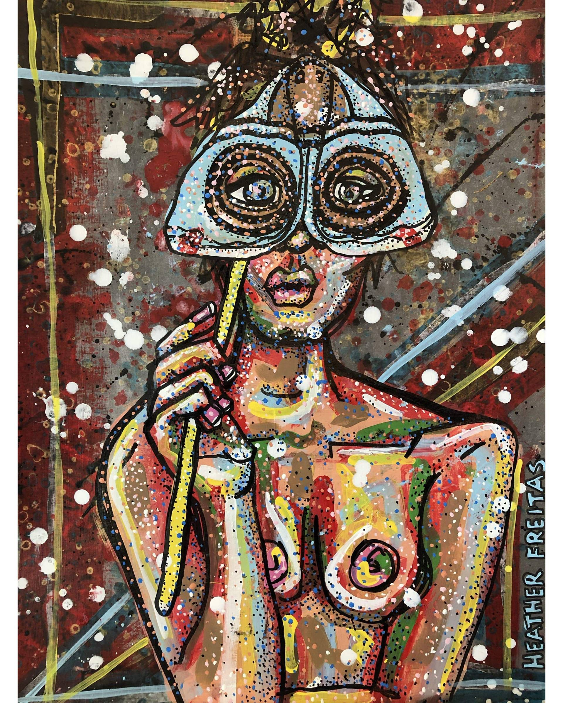 Masked Polilla * does not come framed - Heather Freitas - fine art home deccor