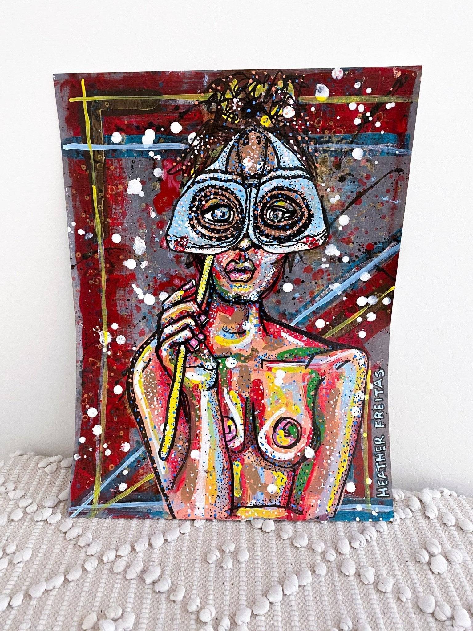 Masked Polilla * does not come framed - Heather Freitas - fine art home deccor