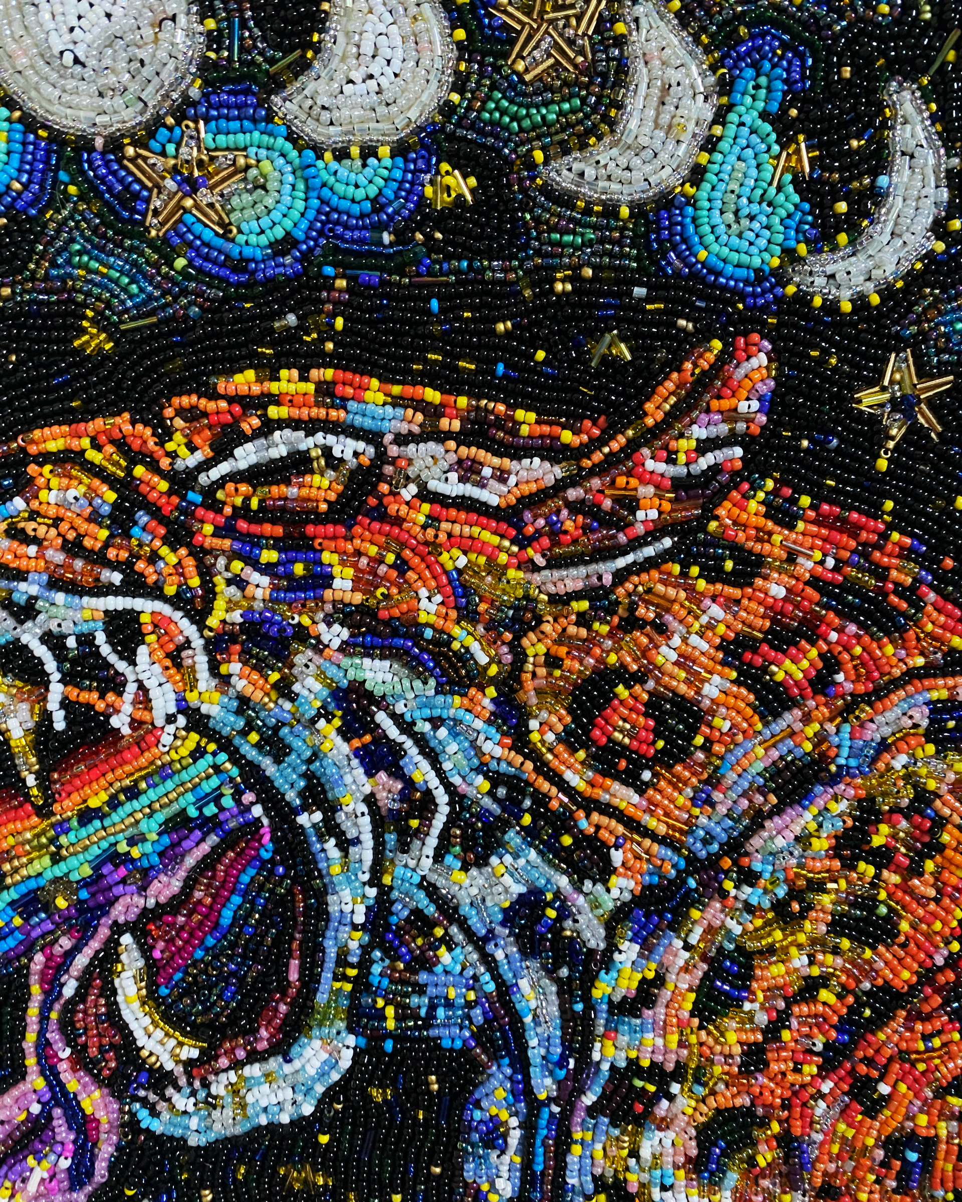Moon Tides & Rainbow Guide - Fully Beaded Artwork - Heather Freitas