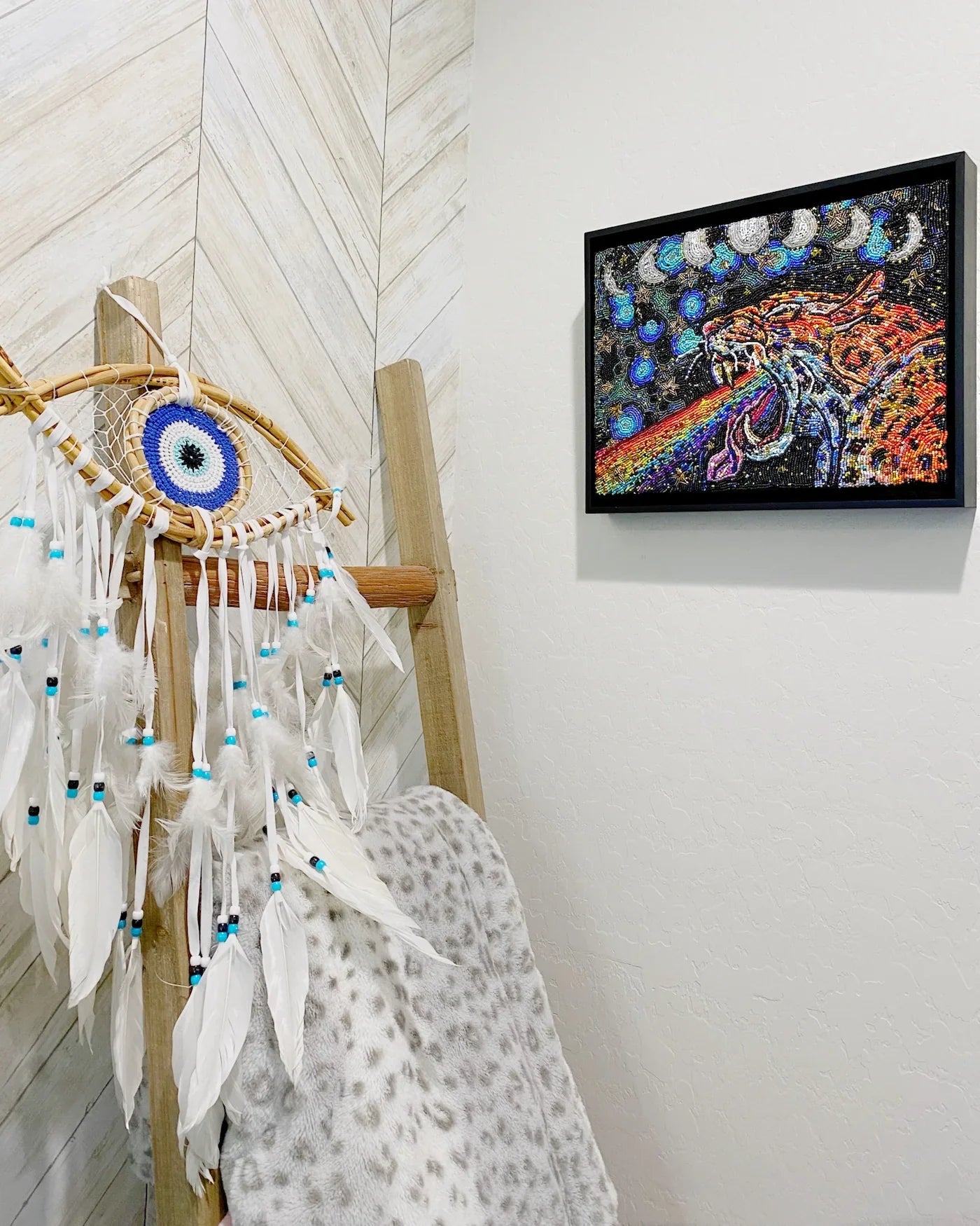 Moon Tides & Rainbow Guide - Fully Beaded Artwork - Heather Freitas