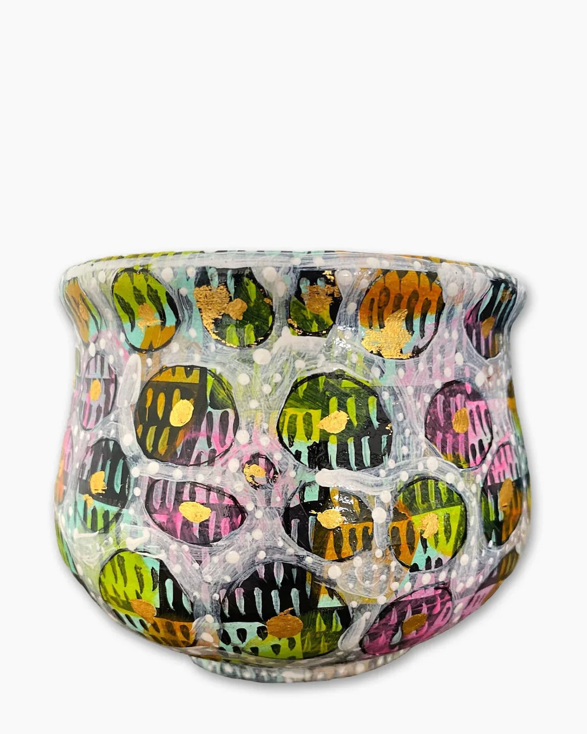 Party Check Butterfly Planter With 23k Gold Accents - Heather Freitas