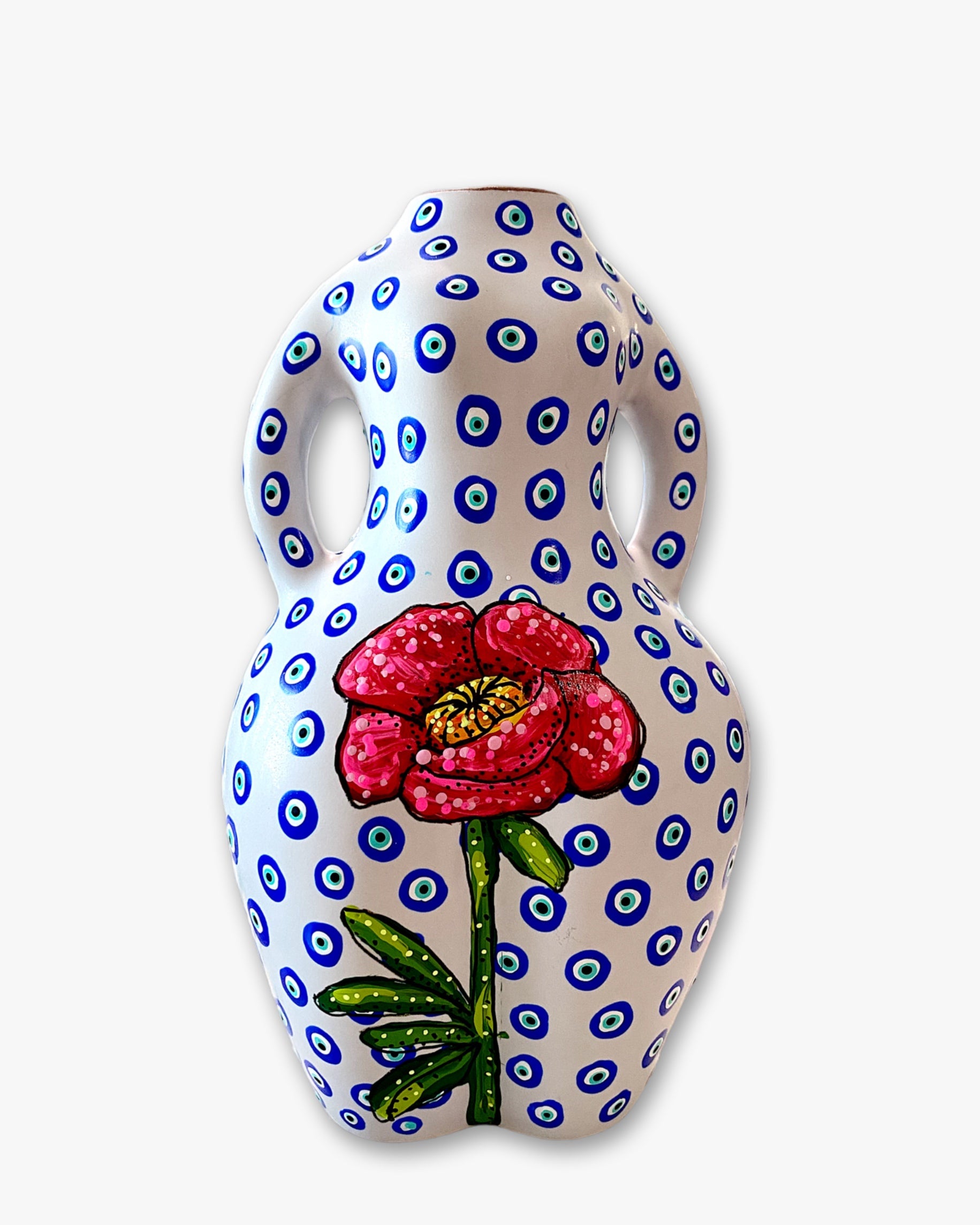 Poppy Evil Eye Figurative Bud Vase