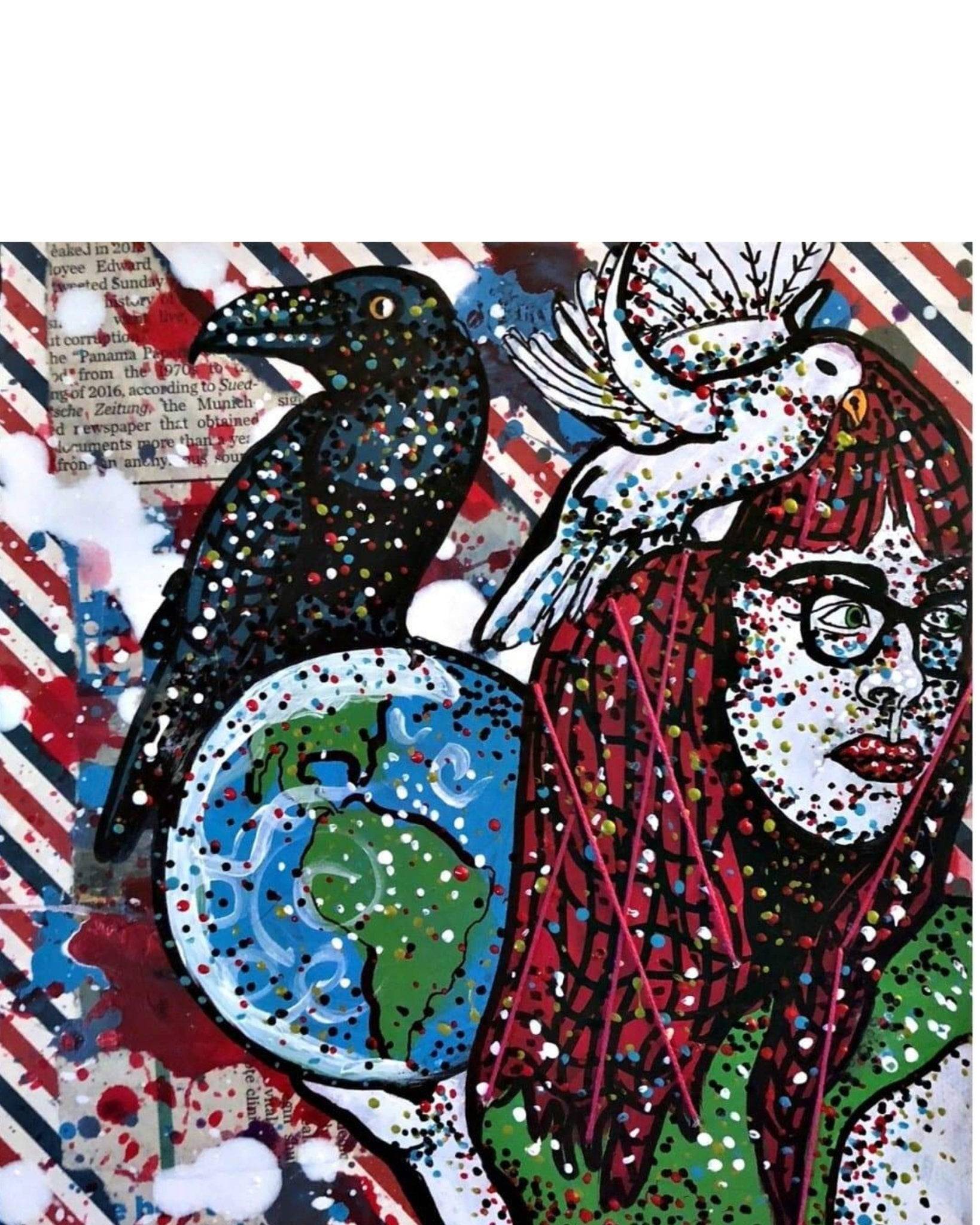 Portrait Of A Dove And Crow - Heather Freitas