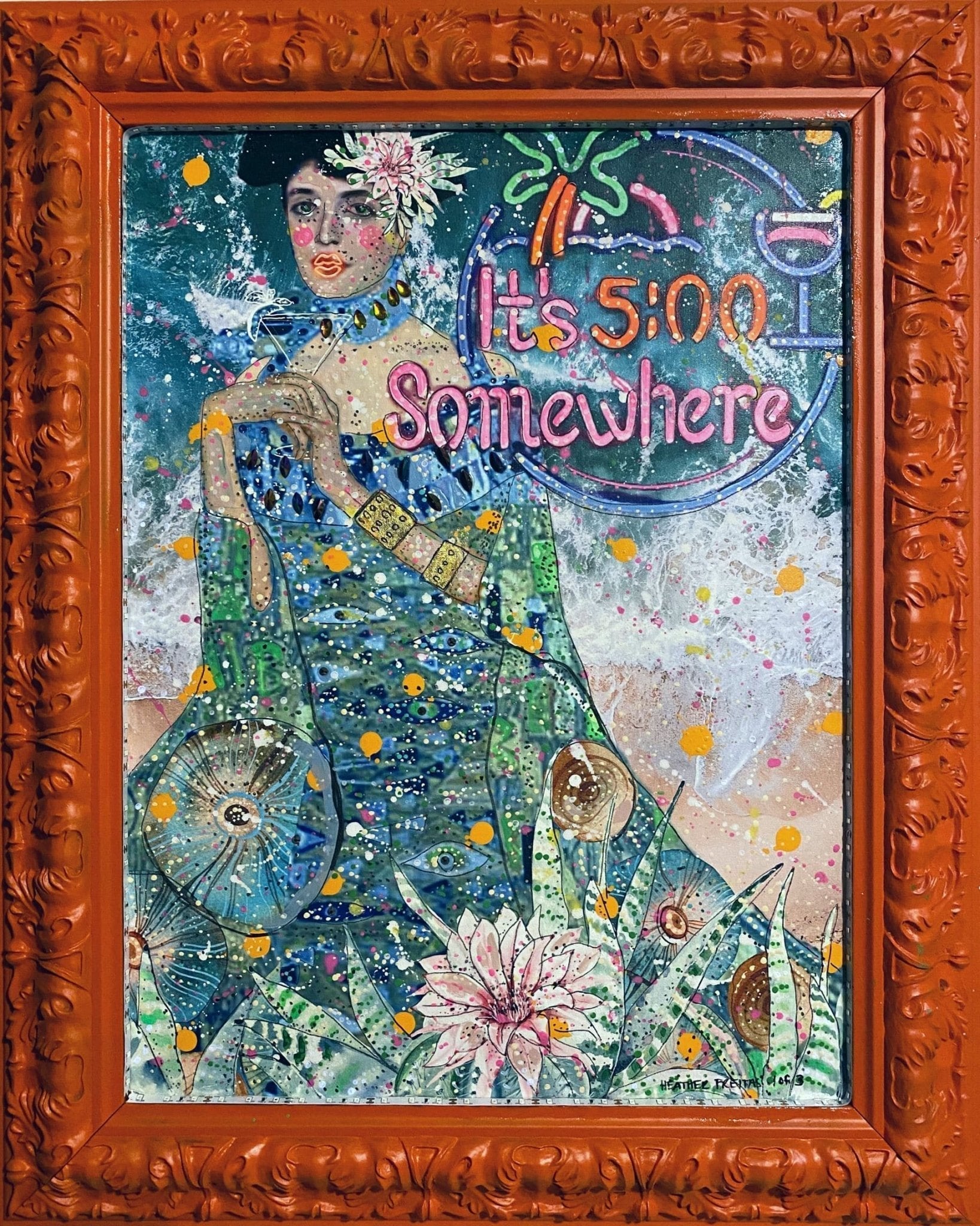 Portrait of Adele - It’s 5 O’Clock Somewhere ( Black Light Embedded ) Heather Freitas