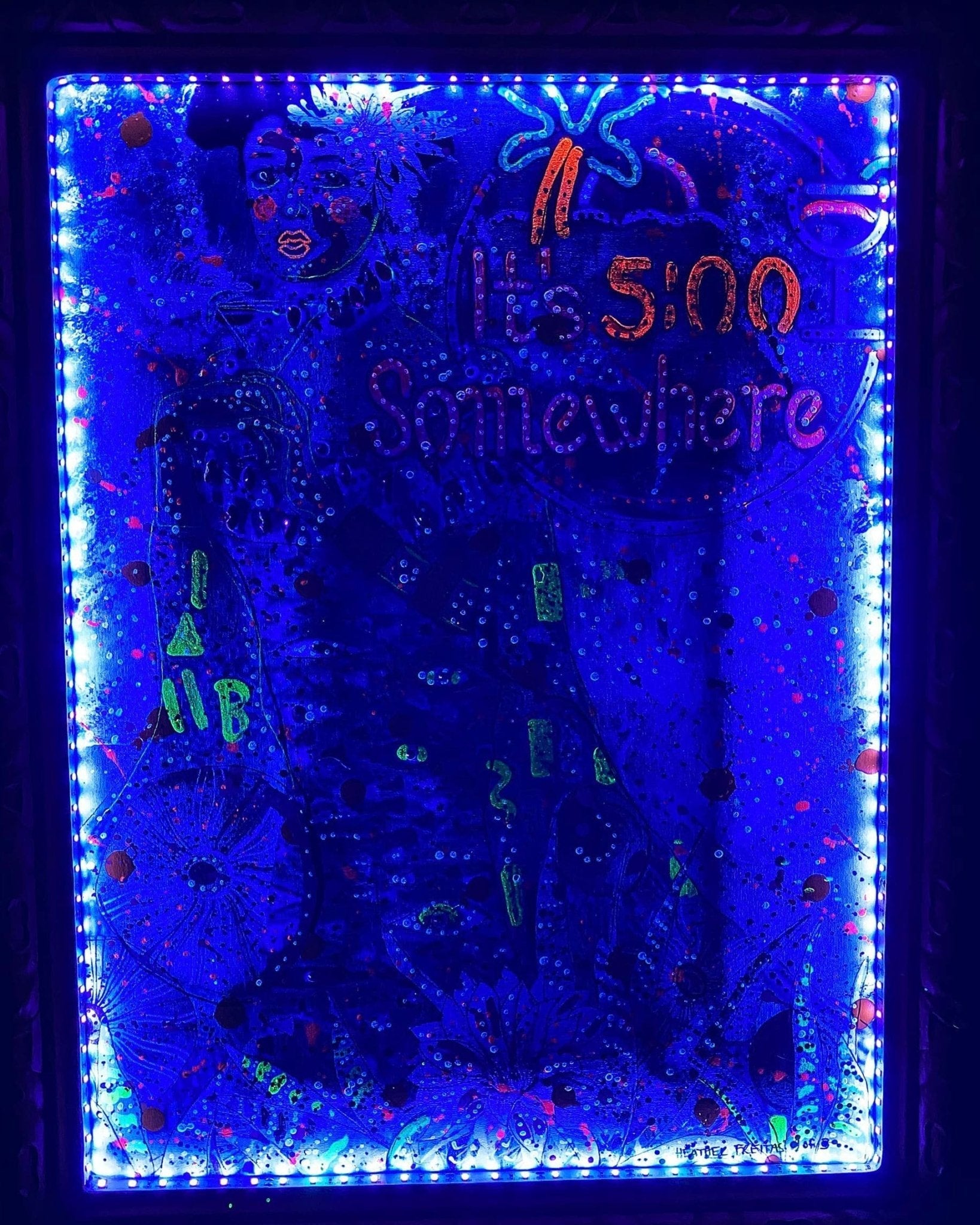 Portrait of Adele - It’s 5 O’Clock Somewhere ( Black Light Embedded ) Heather Freitas