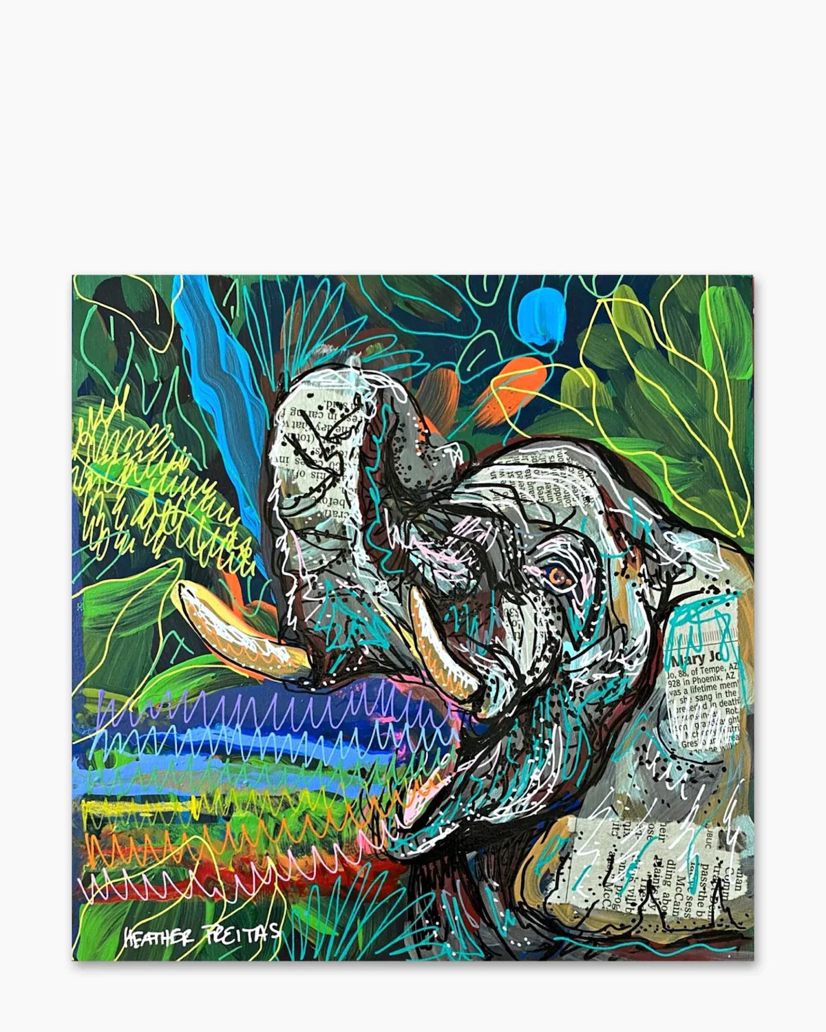 Rainbow Tides & Jungle Vibes Elephant - Heather Freitas