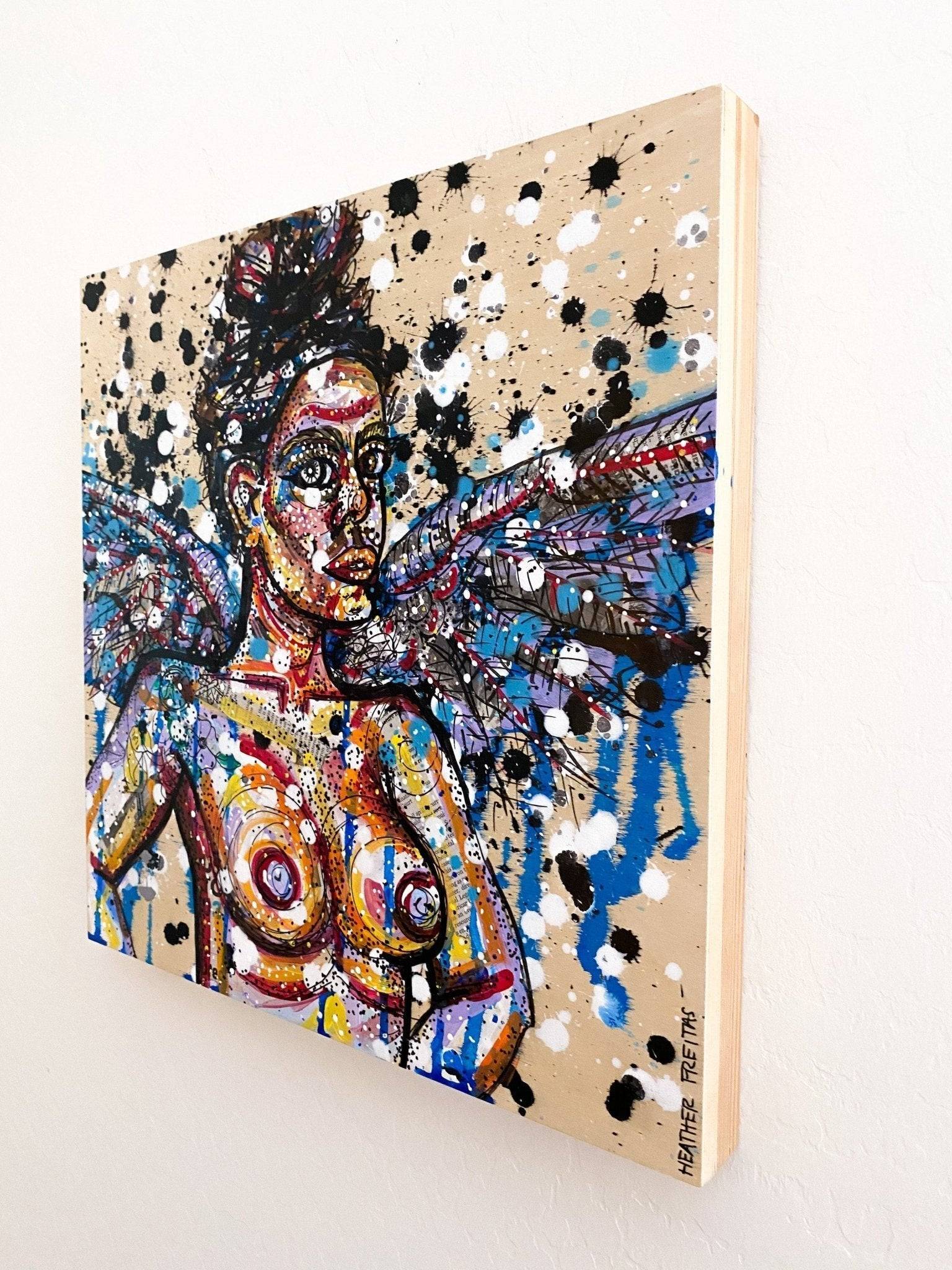 Ravn I Flyturen (Raven In Flight) - Artist Self Portrait Heather Freitas
