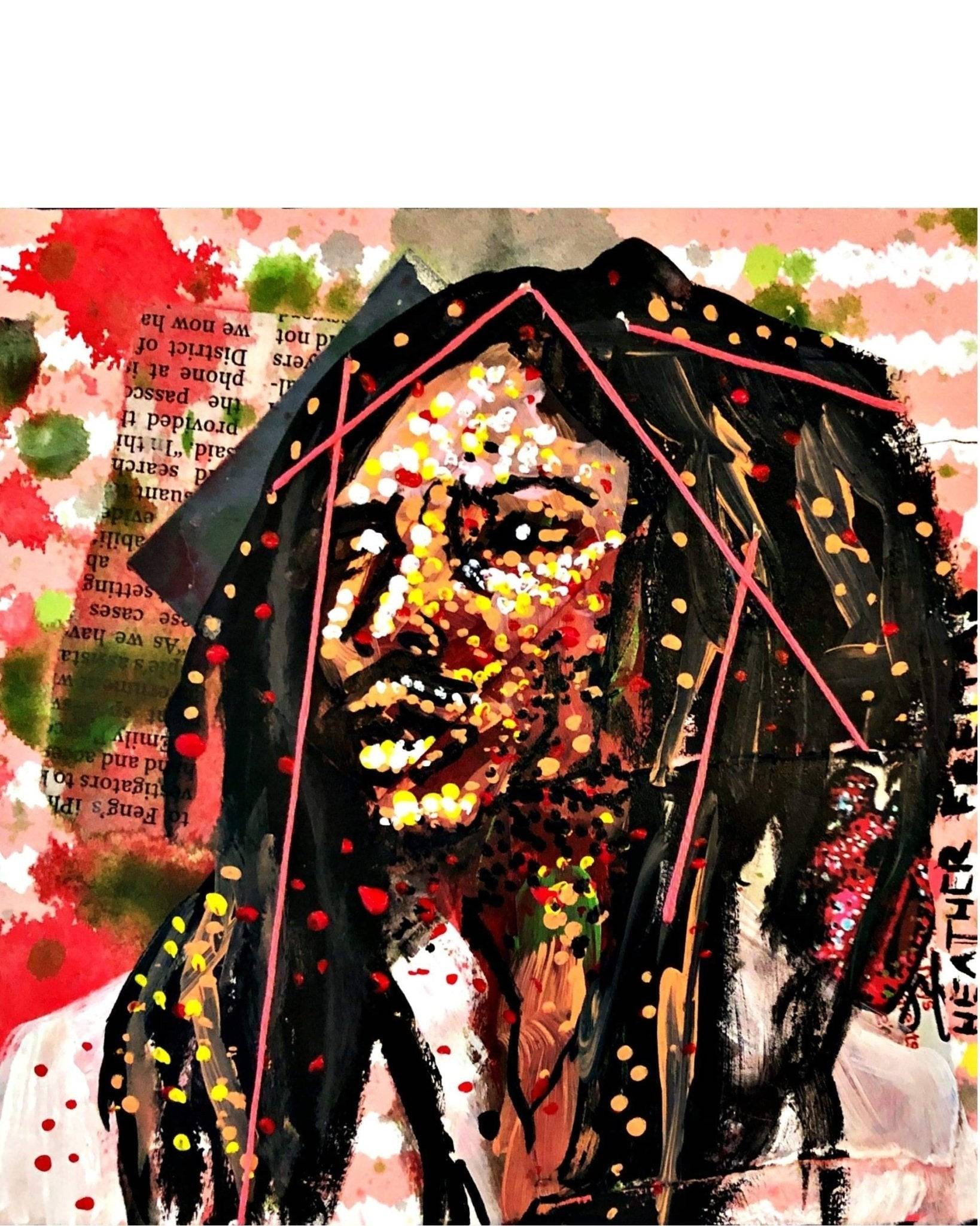 Red Soul - Bob Marley Painting - Heather Freitas