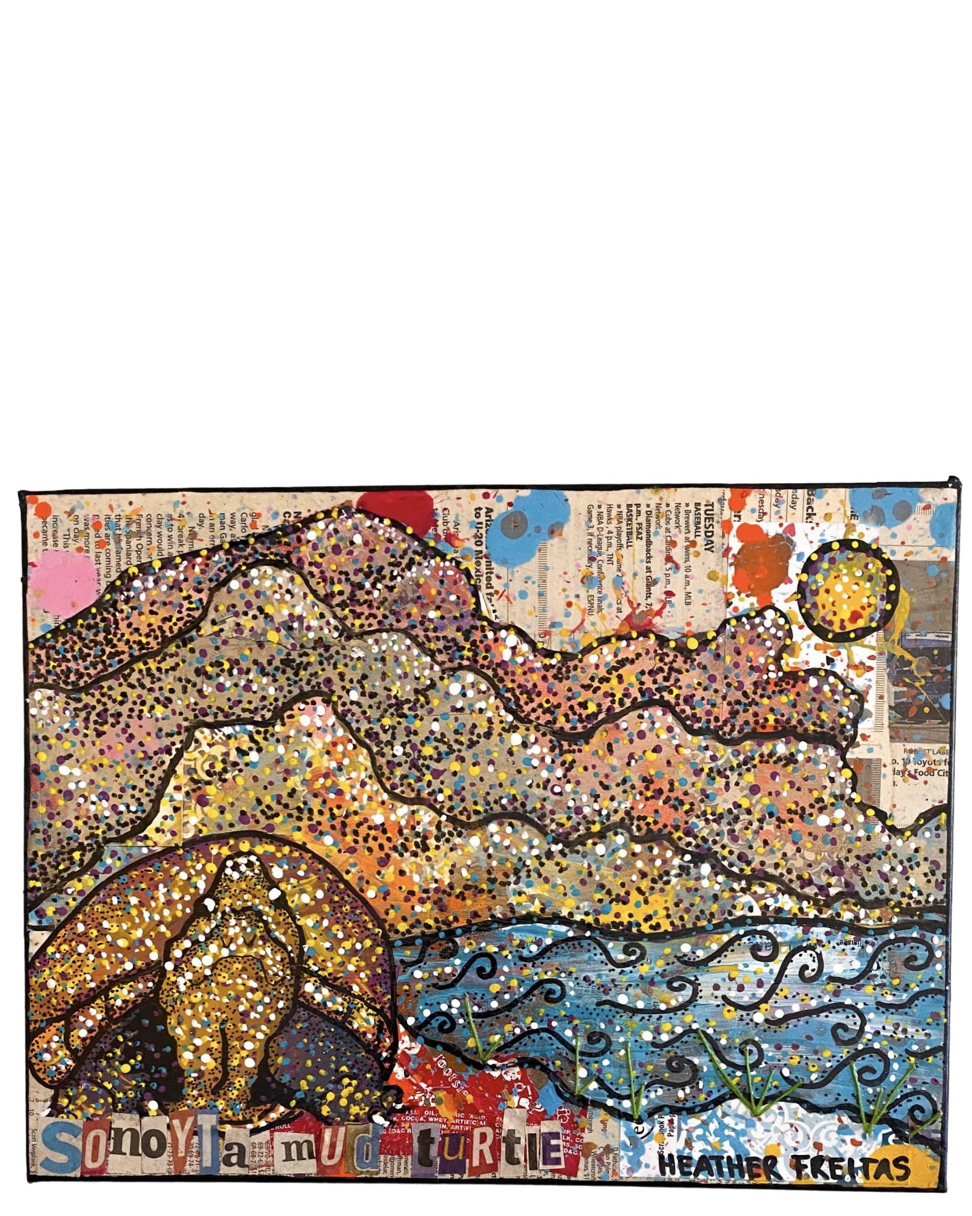 Sonoyta Mud Turtle ( original painting ) - Heather Freitas - fine art home deccor