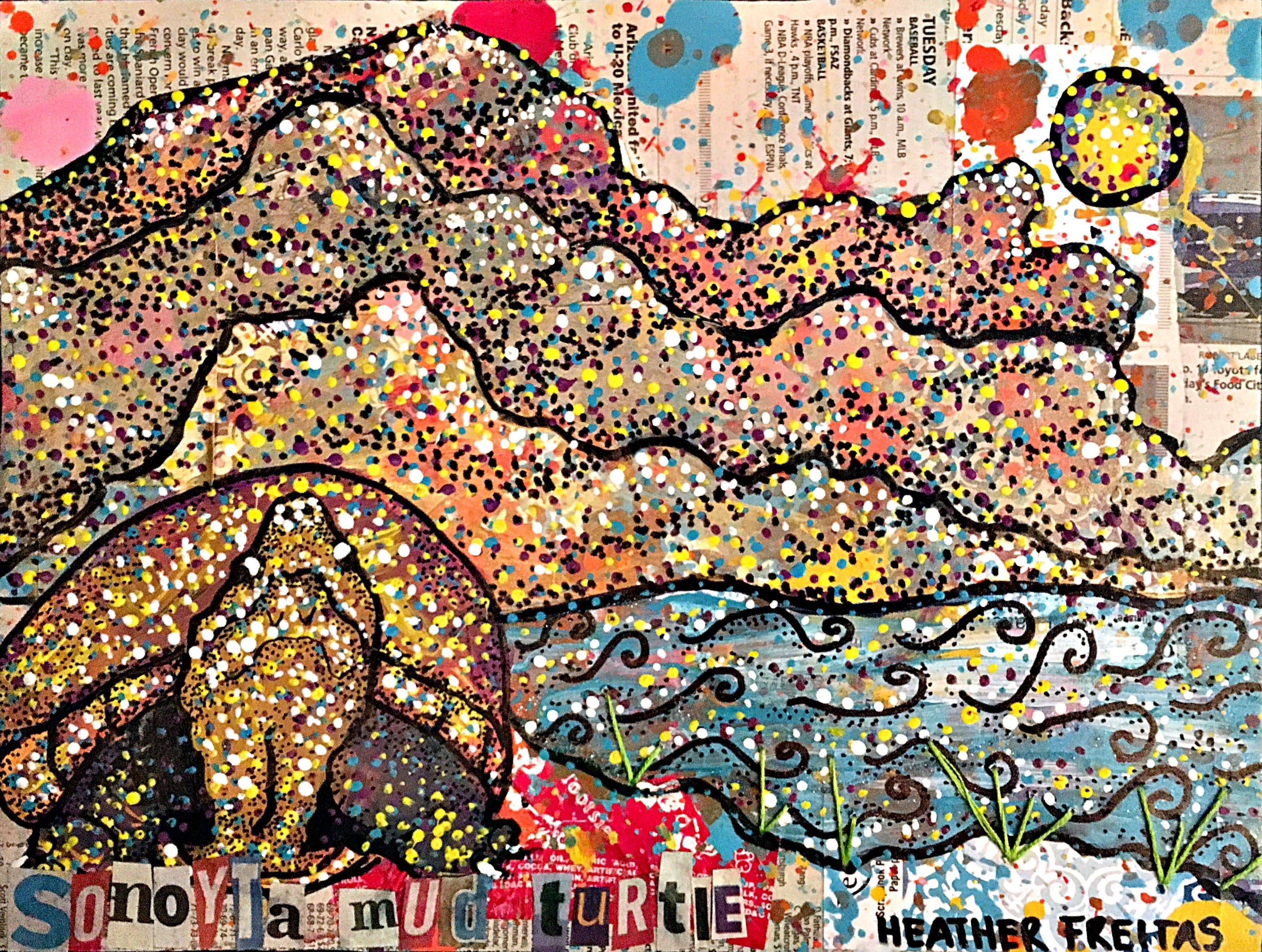 Sonoyta Mud Turtle ( original painting ) - Heather Freitas - fine art home deccor