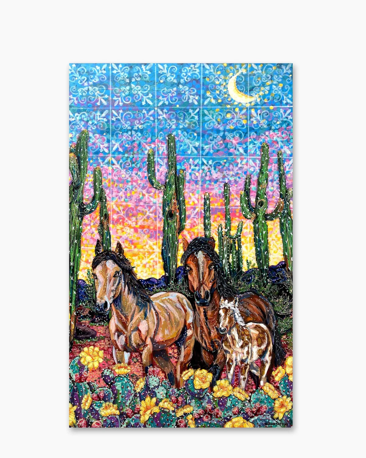 Southwestern Tile & Wild Horses - Heather Freitas 