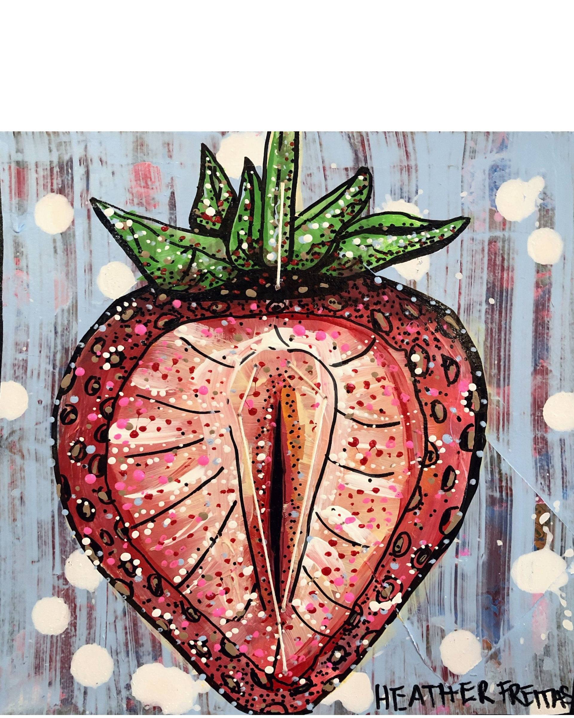 Strawberry - female inspired original painting - Heather Freitas