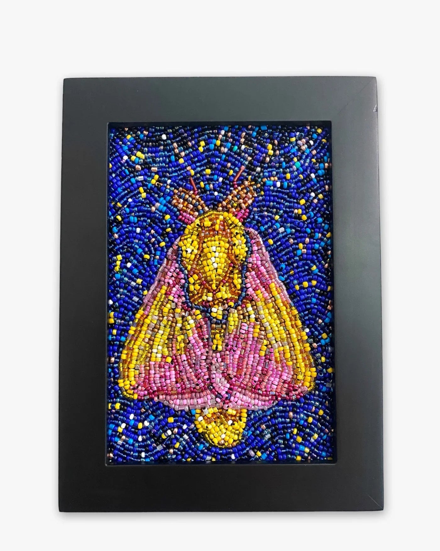 Strawberry Moth - Fully Beaded Artwork - Heather Freitas 