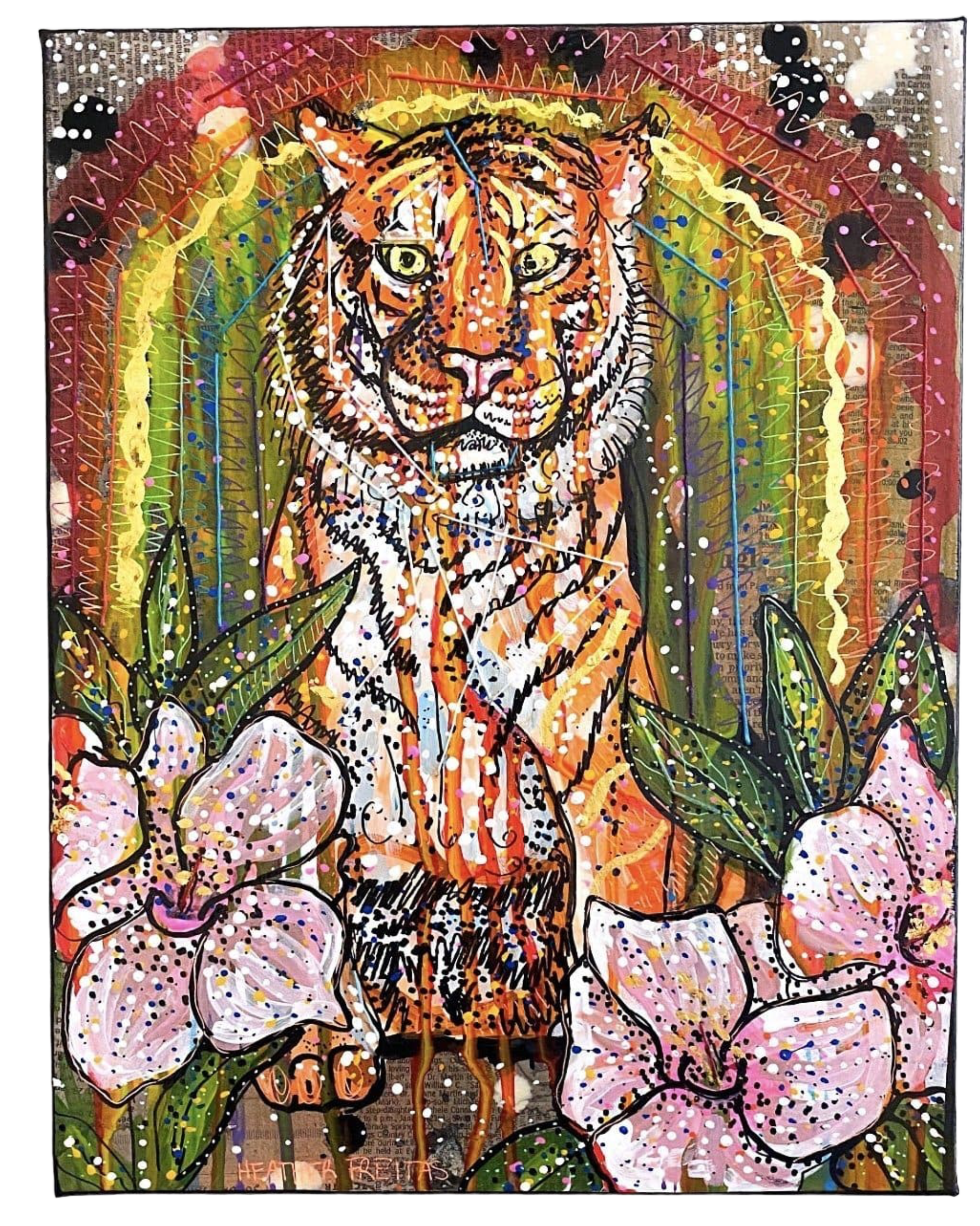 Stripes of Hibiscus & Rainbow Glow - Heather Freitas