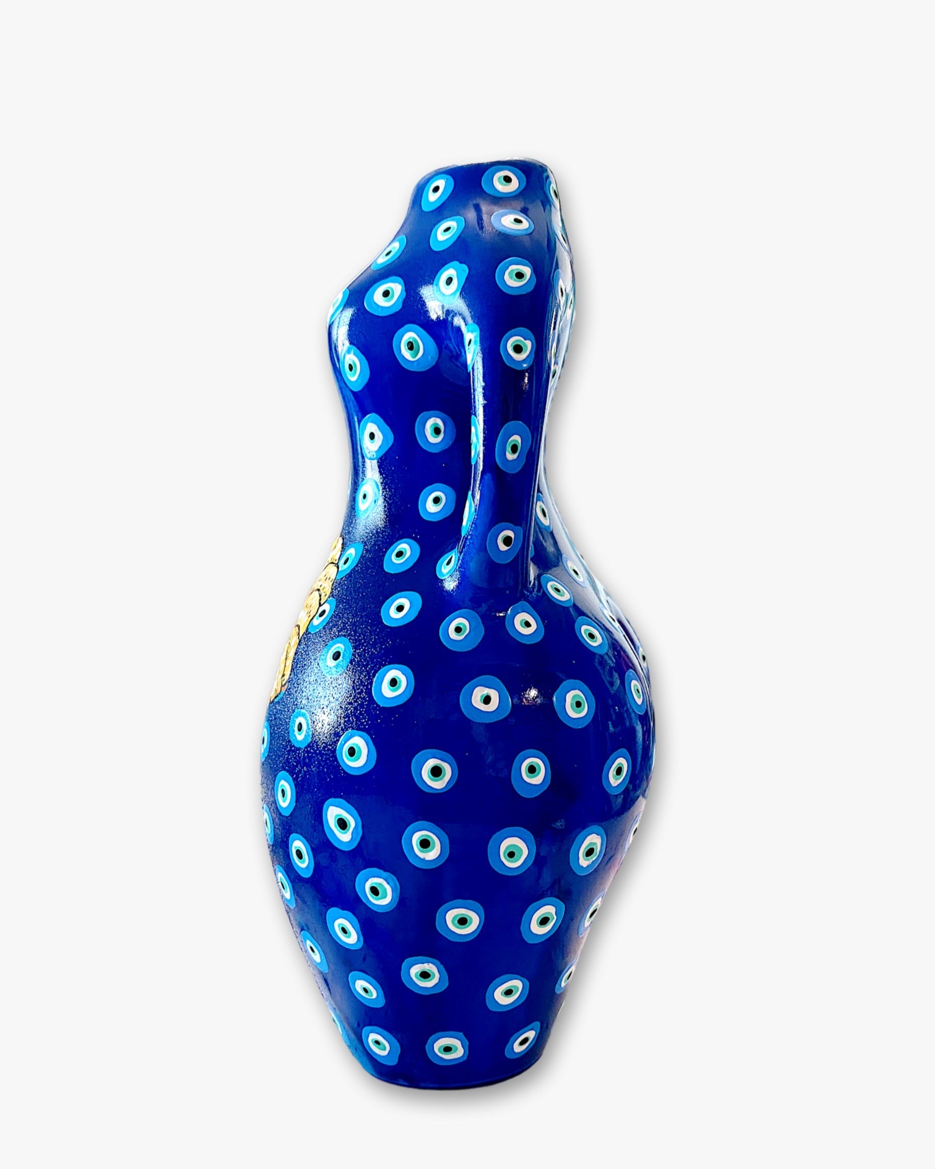 Sunflower Evil Eye Figurative Bud Vase