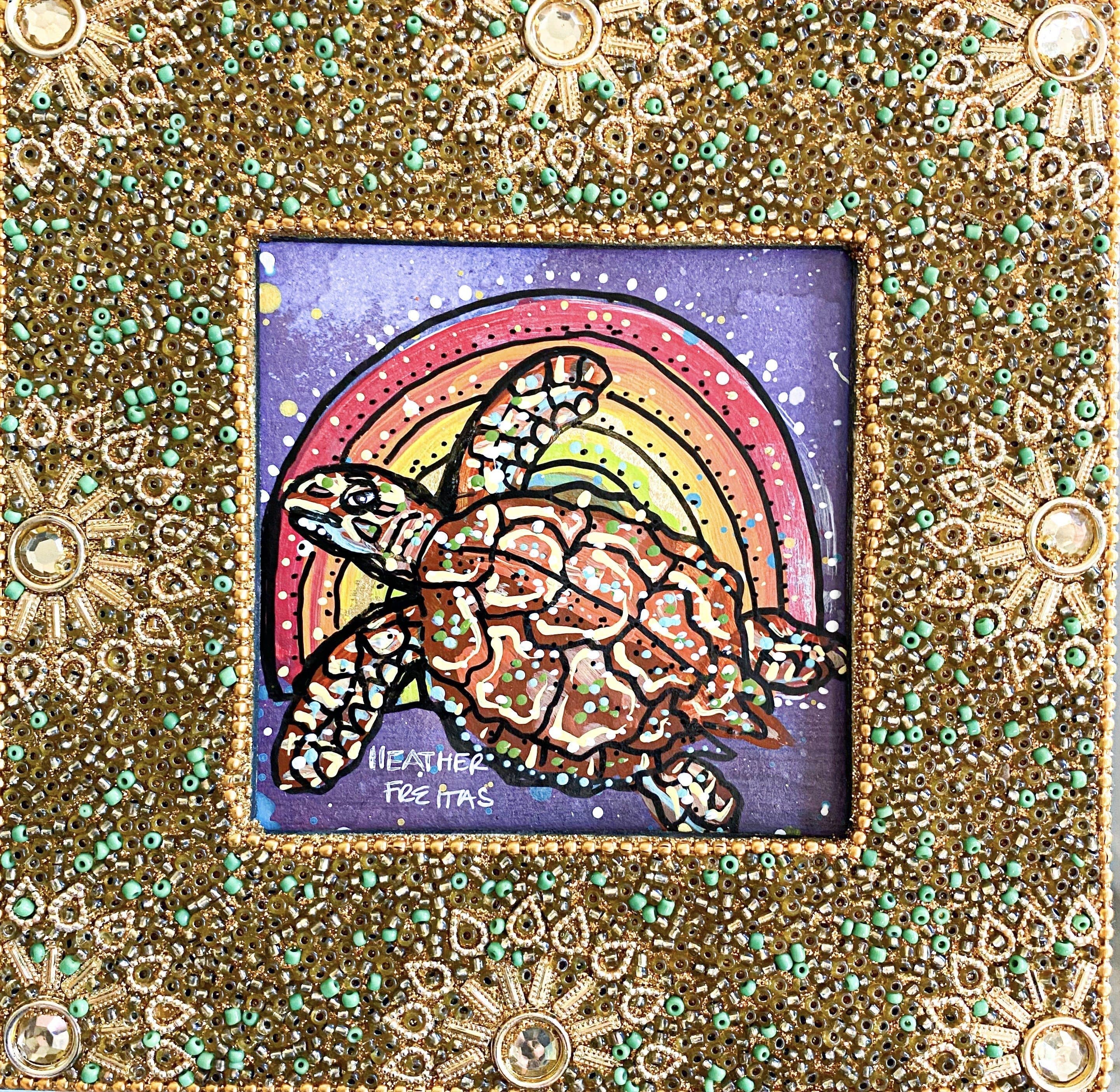 Surfing Sea Turtle Heather Freitas