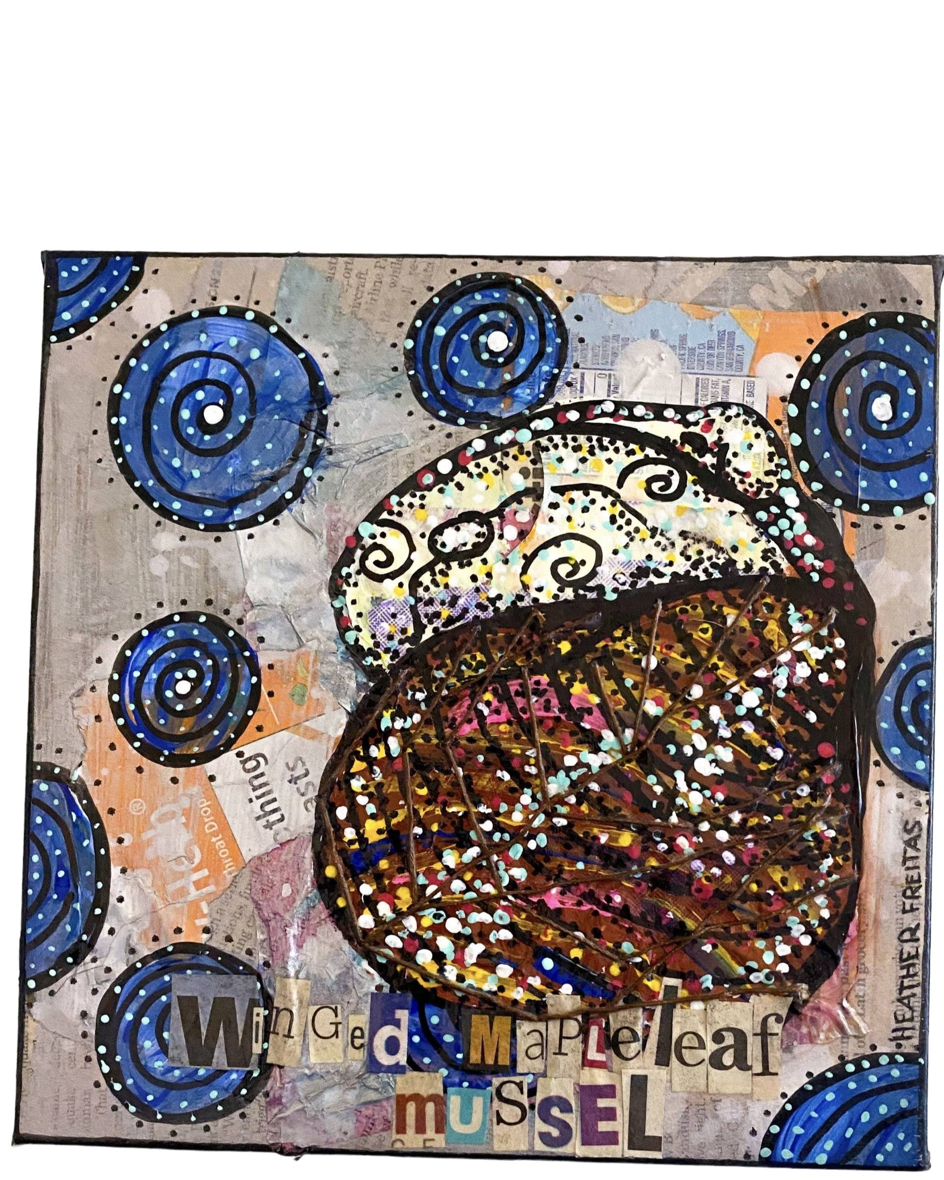 Winged Maple leaf mussel - Original Painting - Heather Freitas